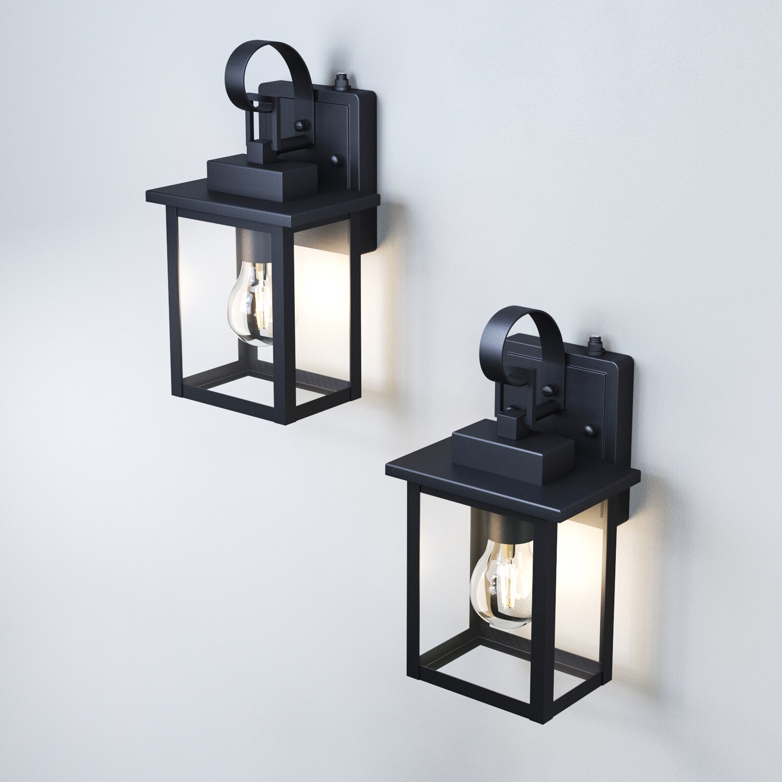 Matte Black Dimmable Outdoor Wall Sconce with Clear Glass