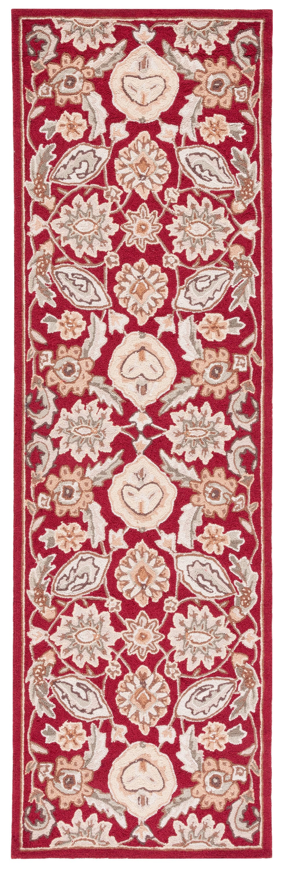 Handmade Tufted Red Floral Reversible Synthetic Rug