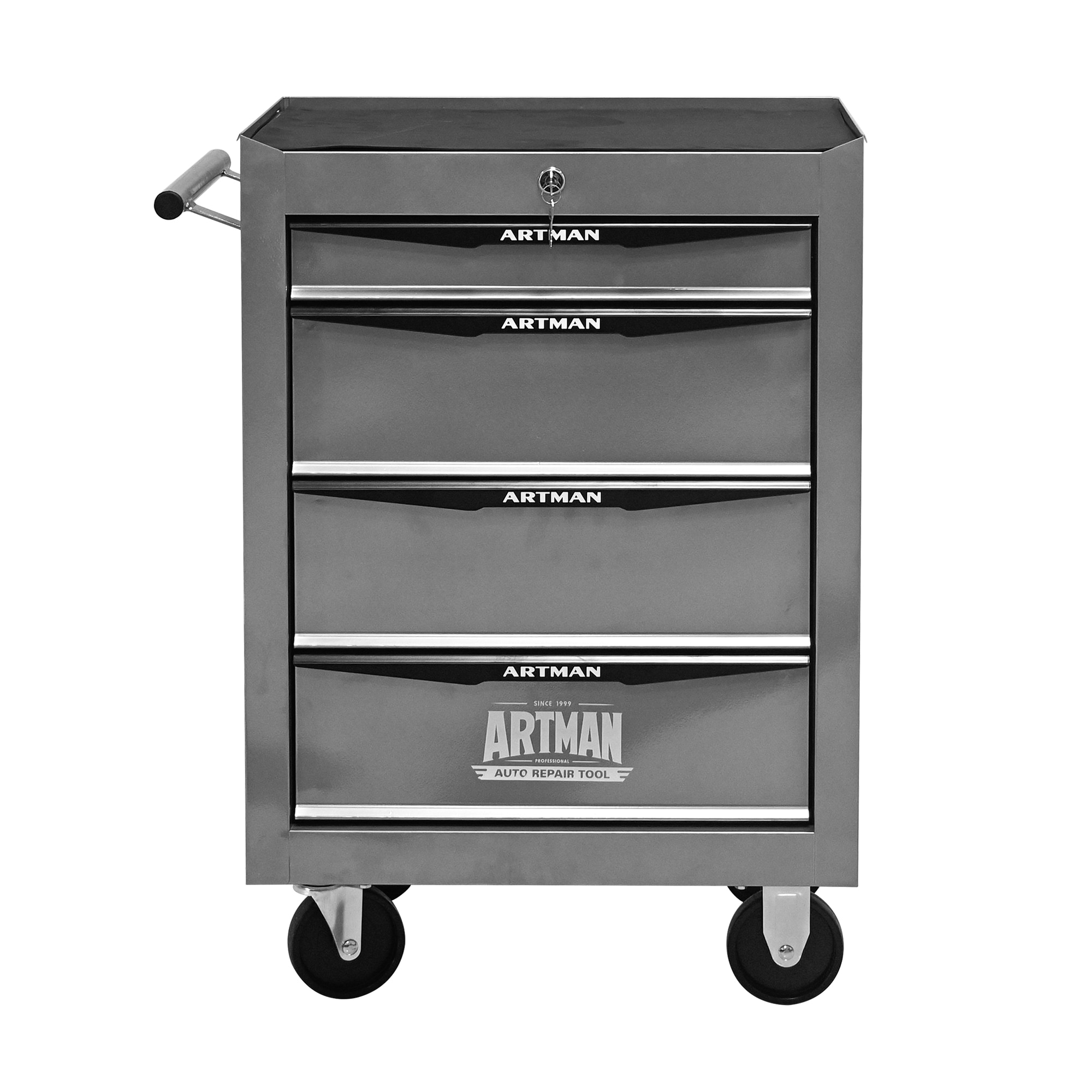 Wooakway Multifunctional Bottom Tool Cabinet with Lockable Wheels Durable Rolling Tool Cabinet Featuring Sliding Drawers Spacious Garage Storage Cabinet #FXLS0608-604G37