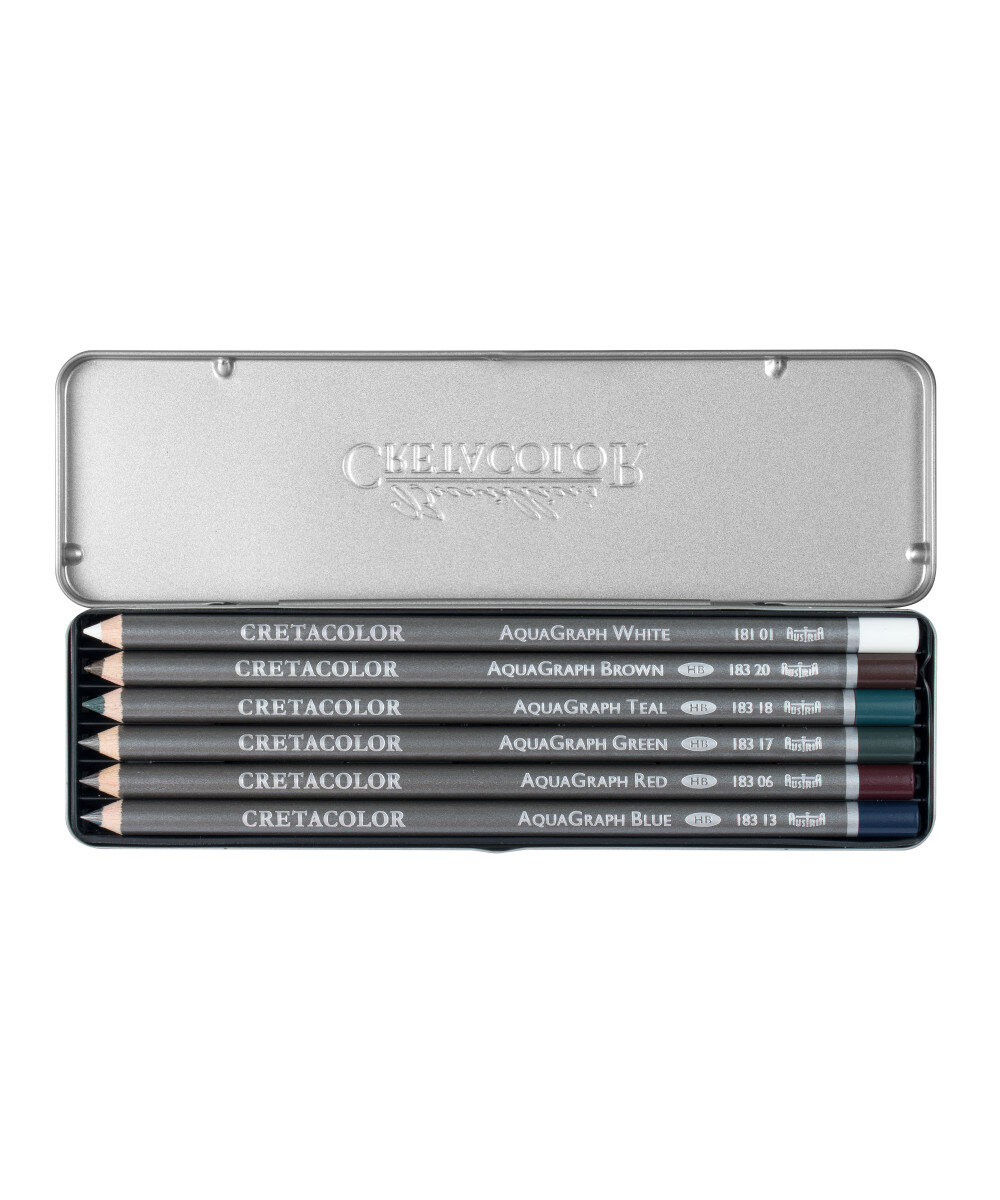 Graphite Water-soluble Pencil Set, Aquagraph Colors Pocket Set | - Cretacolor CL18399