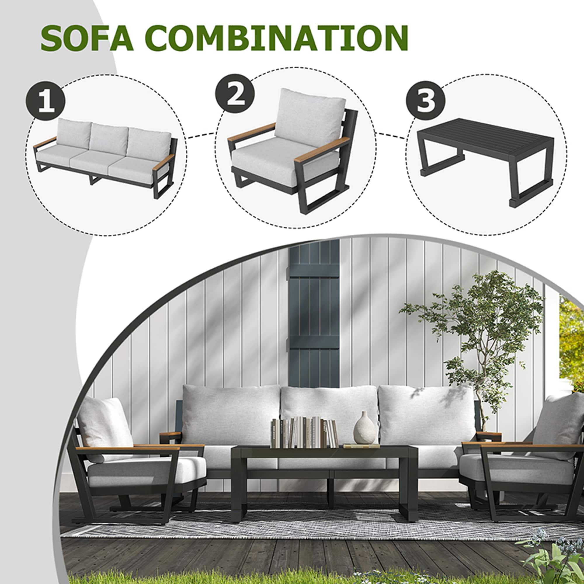SINOFURN SYA38035GY Patio-Conversation-Sets - View #13