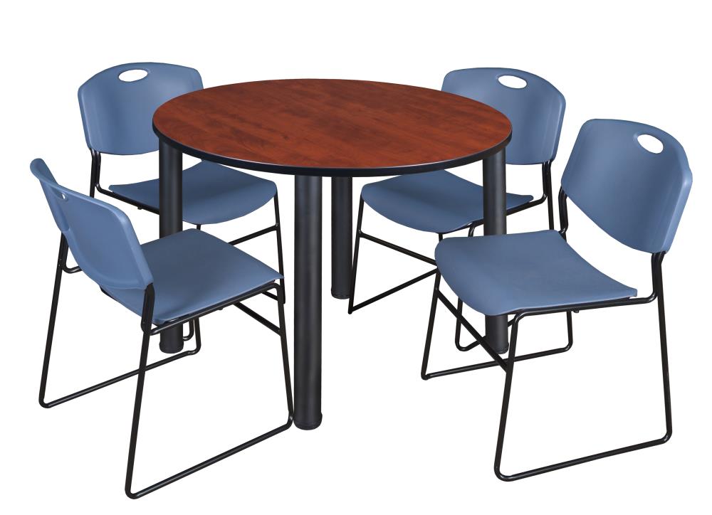 Regency TB48RNDCHBPBK44BE Breakroom Red 4-Person Training Table (48-in W x 29-in H)