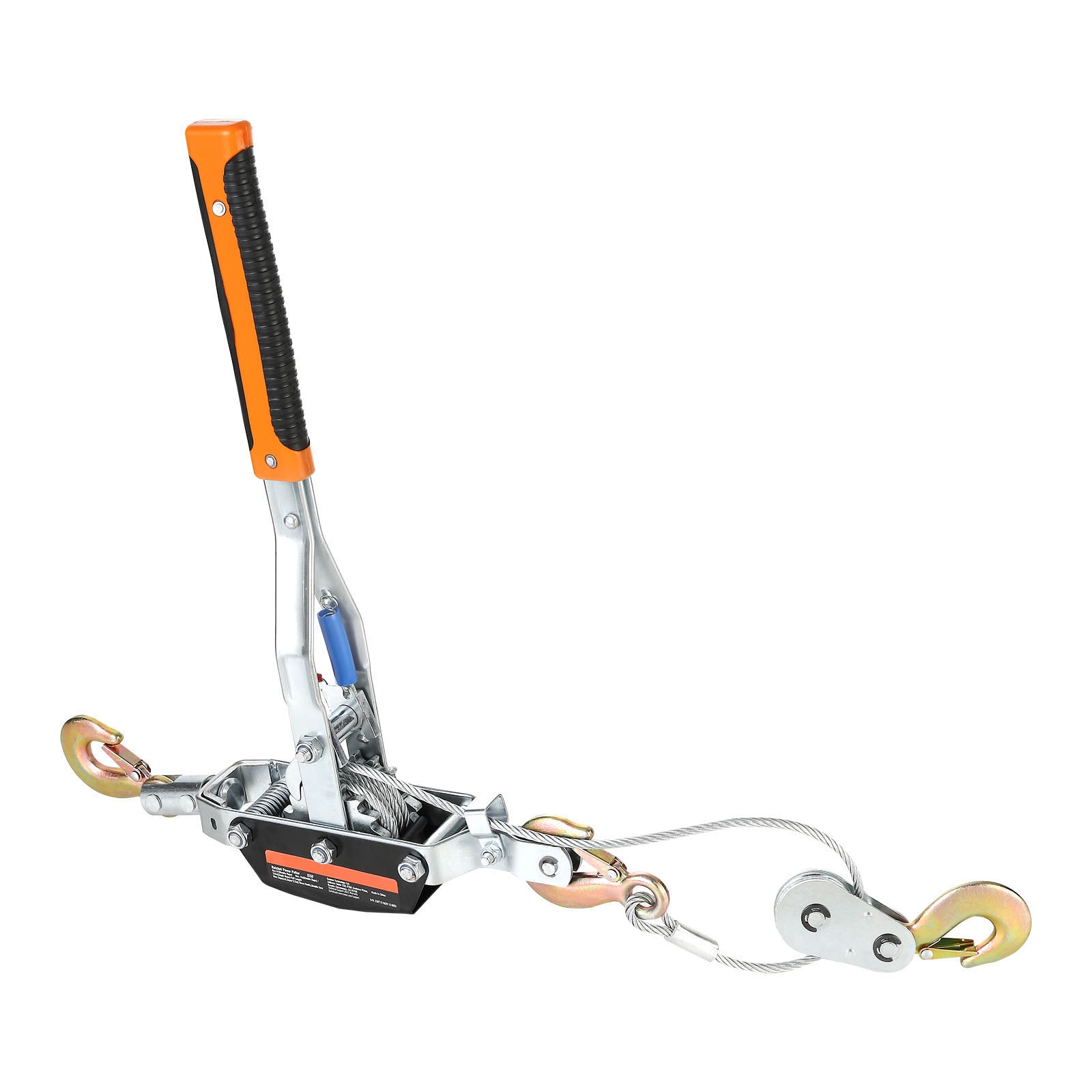 GIVIMO 5-Ton Come-Along Winch with 11.5-ft Steel Cable - 3 Hooks - Dual-Gear Ratchet Power Puller for Vehicle Rescue