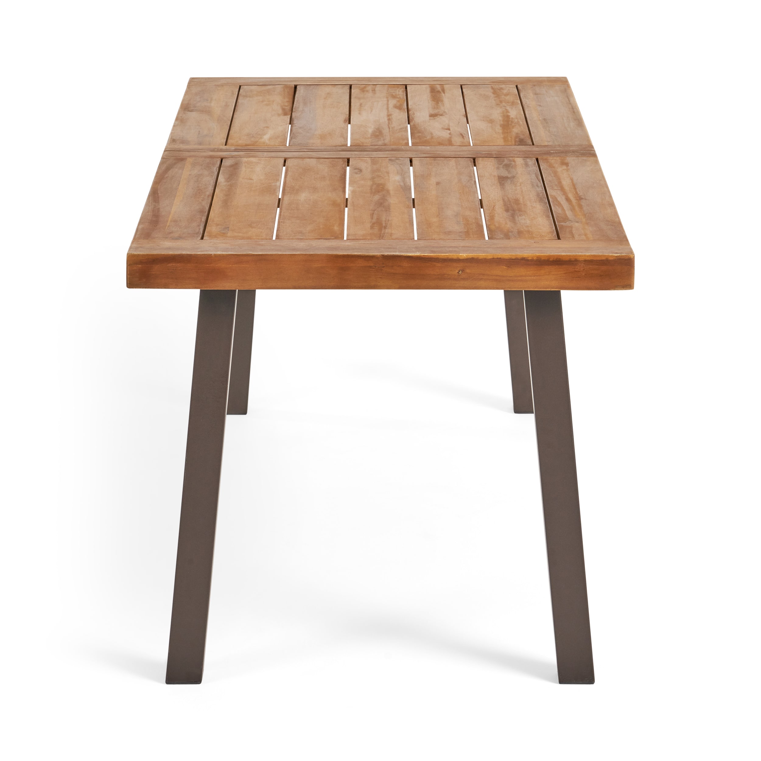 Teak Finish Acacia Wood 7-Piece Outdoor Dining Set