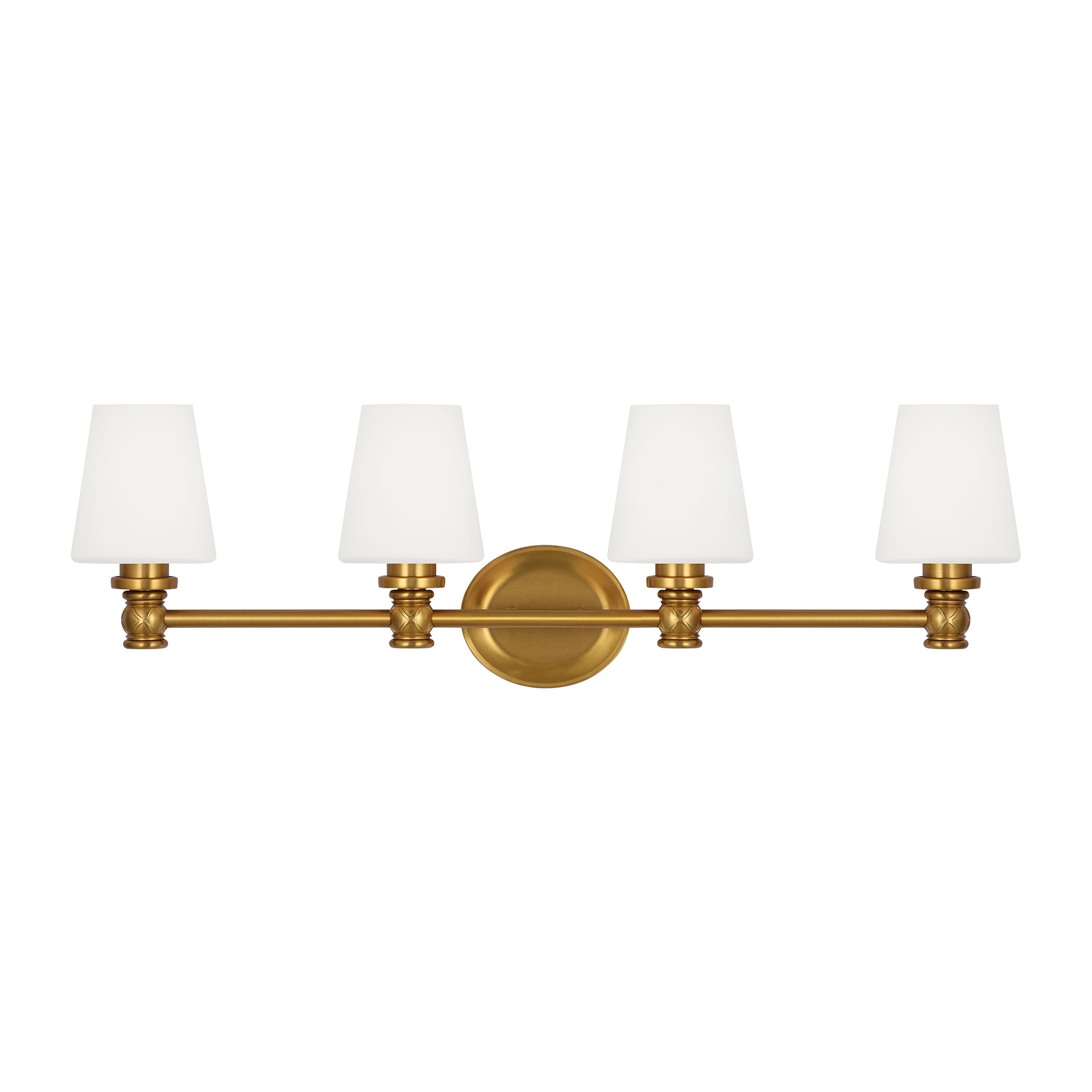 Generation Lighting VS22104BBS Xavierre 32.25-in 4 -Light Satin Brass Transitional Vanity light