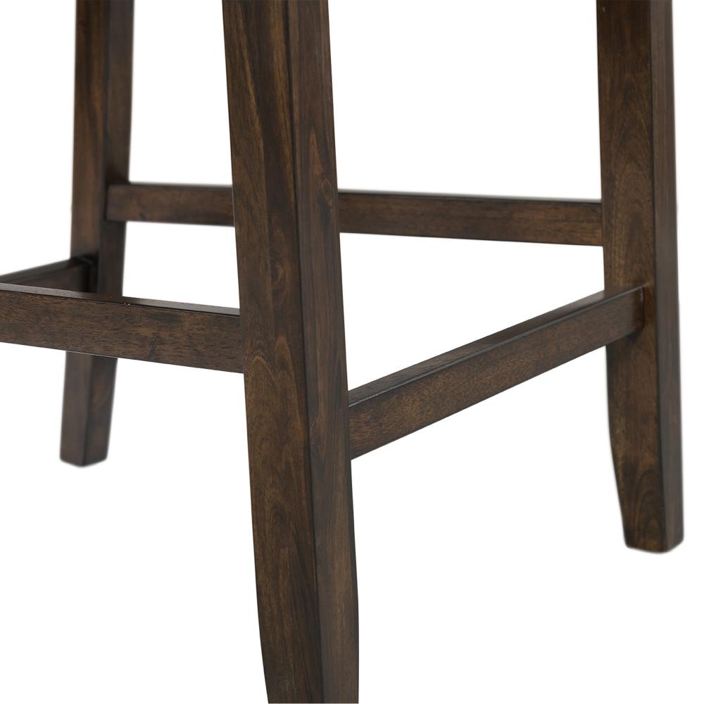 Reid Dark Walnut 5-Piece Counter Height Dining Set with Faux Leather Chairs