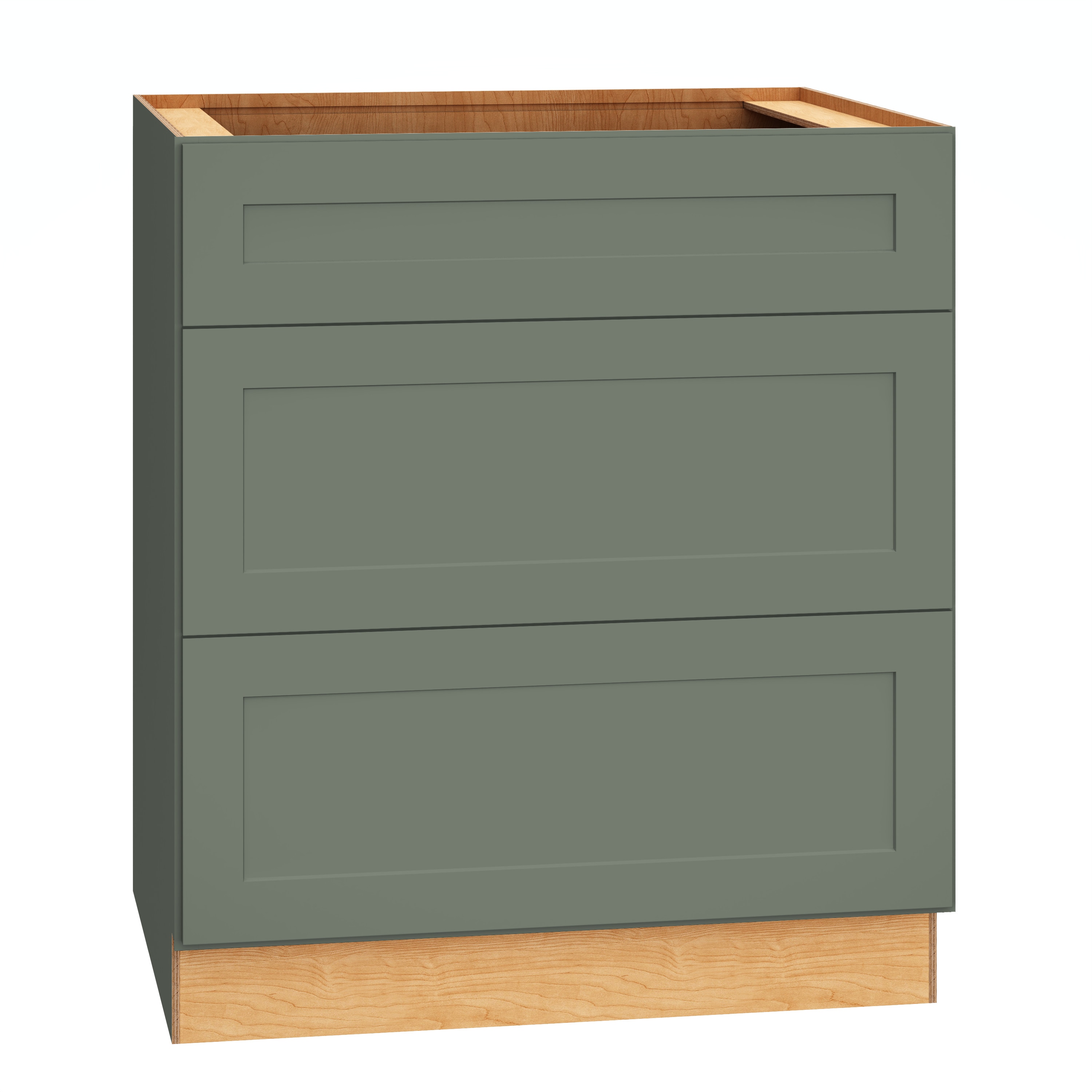 Diamond Express 61H-3DB30 Jamestown 30-in W x 34.5-in H x 24-in D Retreat Green 3 -Drawers Drawer Base Fully assembled Plywood Cabinet (Recessed Panel Shaker)