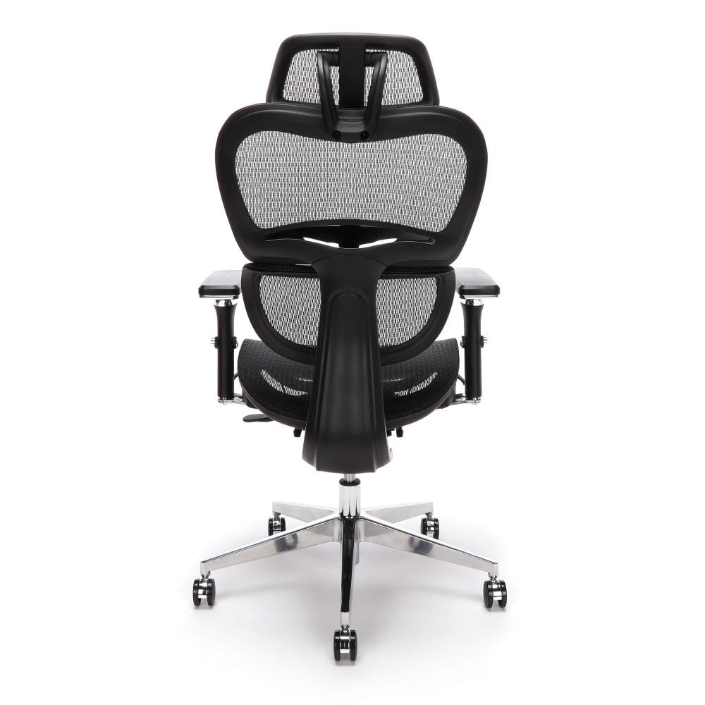 OFM Black Traditional Ergonomic Adjustable Height Upholstered Task