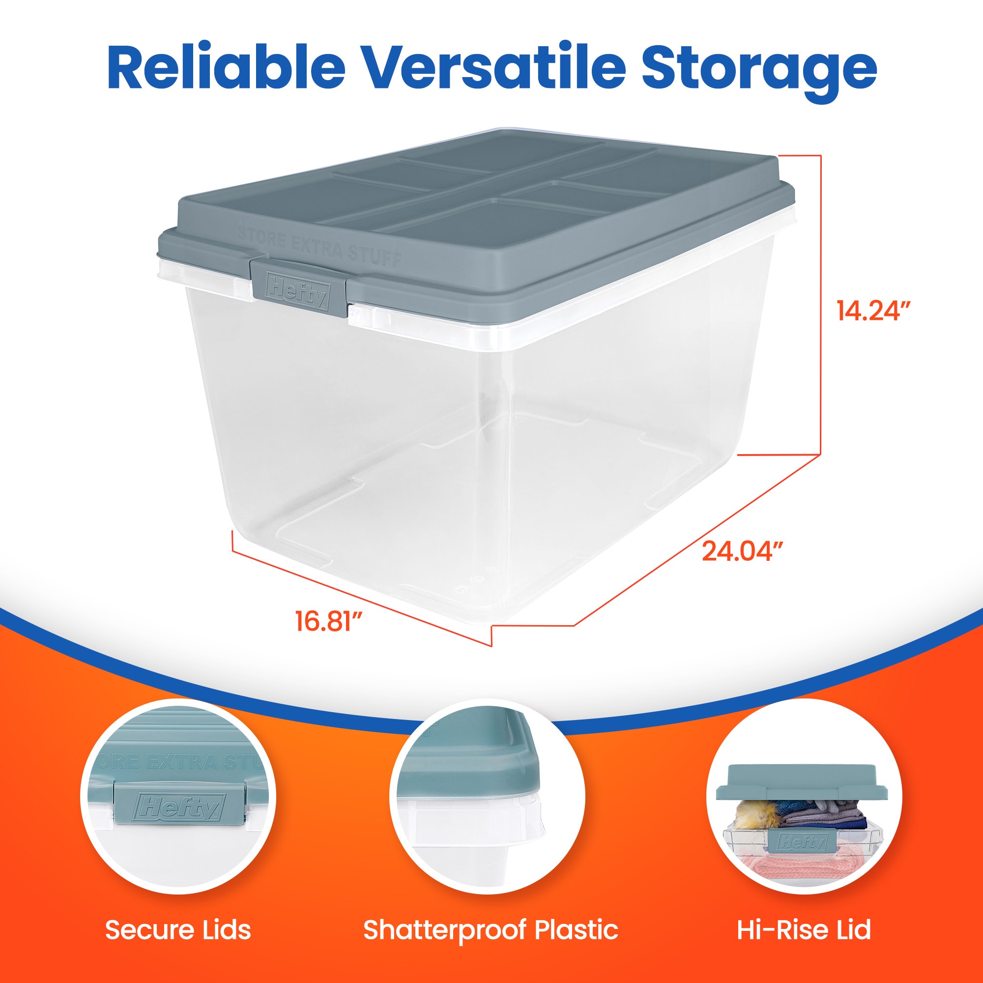 Hefty 407235 Plastic-Storage-Totes - View #3