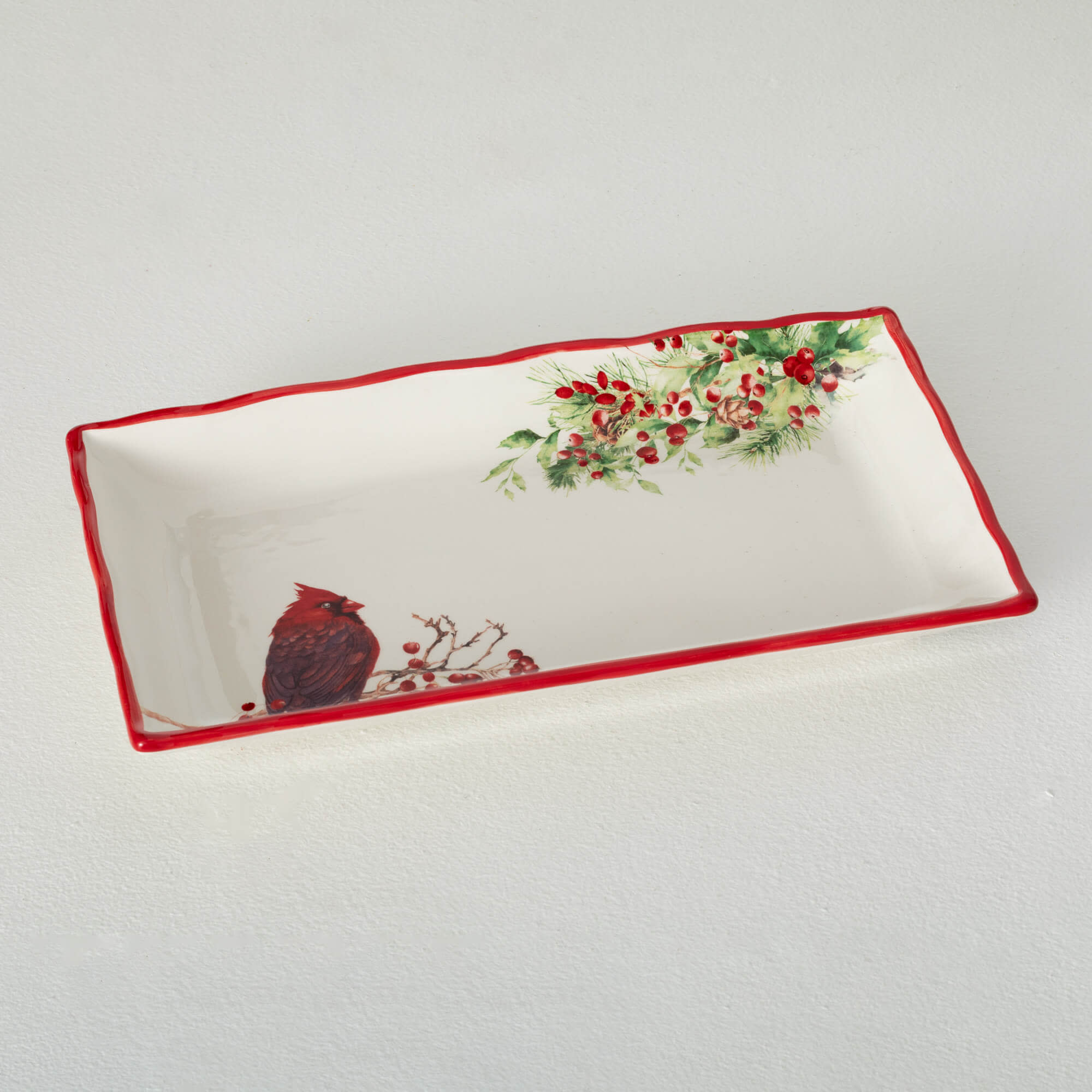 Sullivans PN4193  15-in. Holiday Cardinal Christmas Serving Tray
