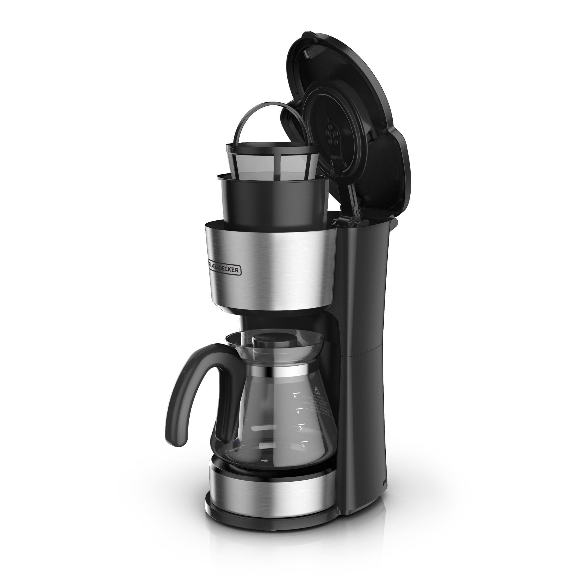 Black & Decker 5 Cup Coffee Maker CM0701W Permanent Filter, Space