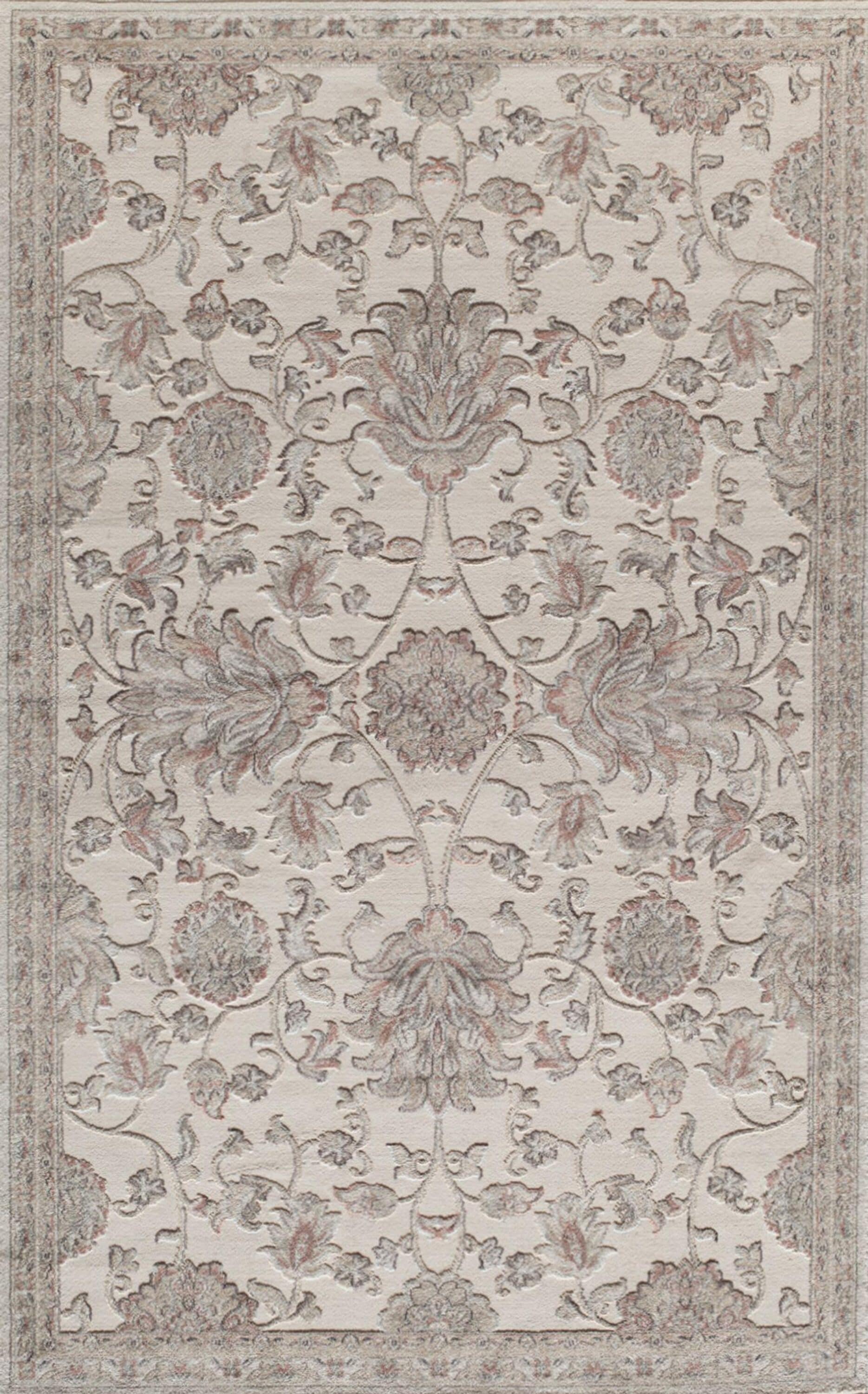 Rugs America 26018 Riviera 2 x 4 (ft) Loomed Polypropylene Cream Rectangular Indoor Medallion Oriental Area rug