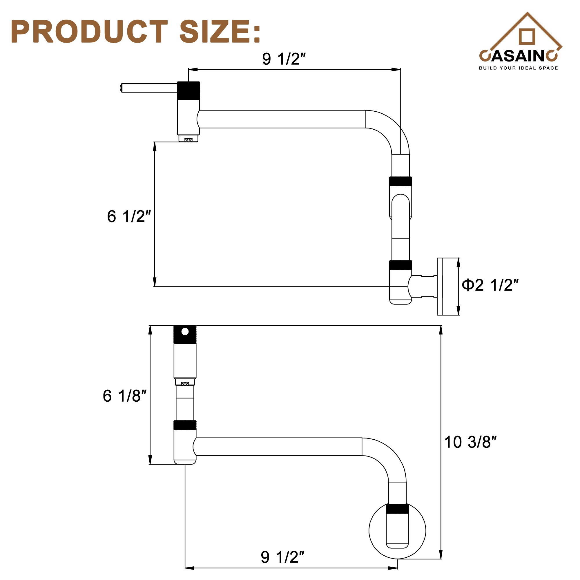 CASAINC CA-C3467-MB Kitchen-Faucets - View #9