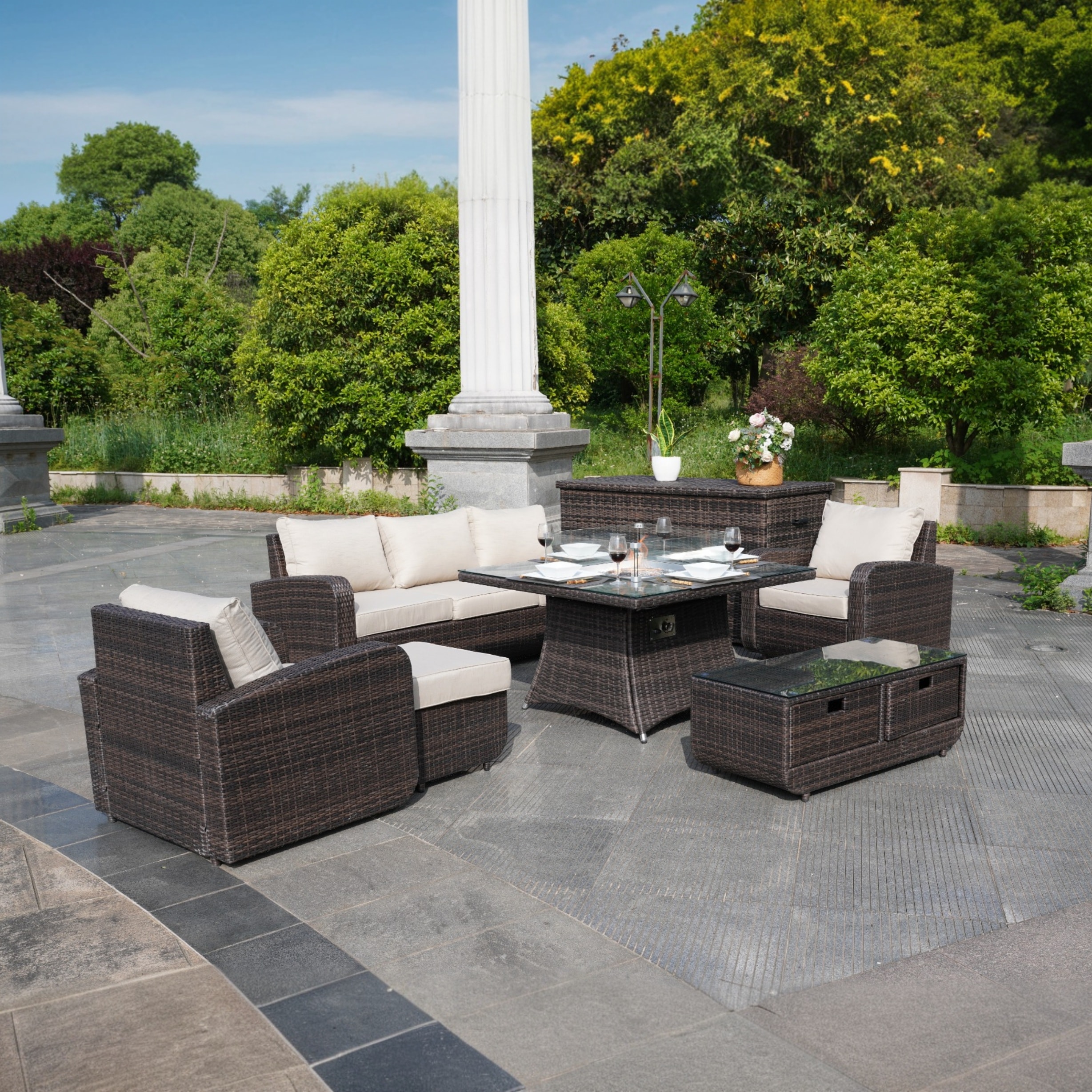 Direct Wicker DWG-041515&3256B-BR Patio-Dining-Sets - View #5