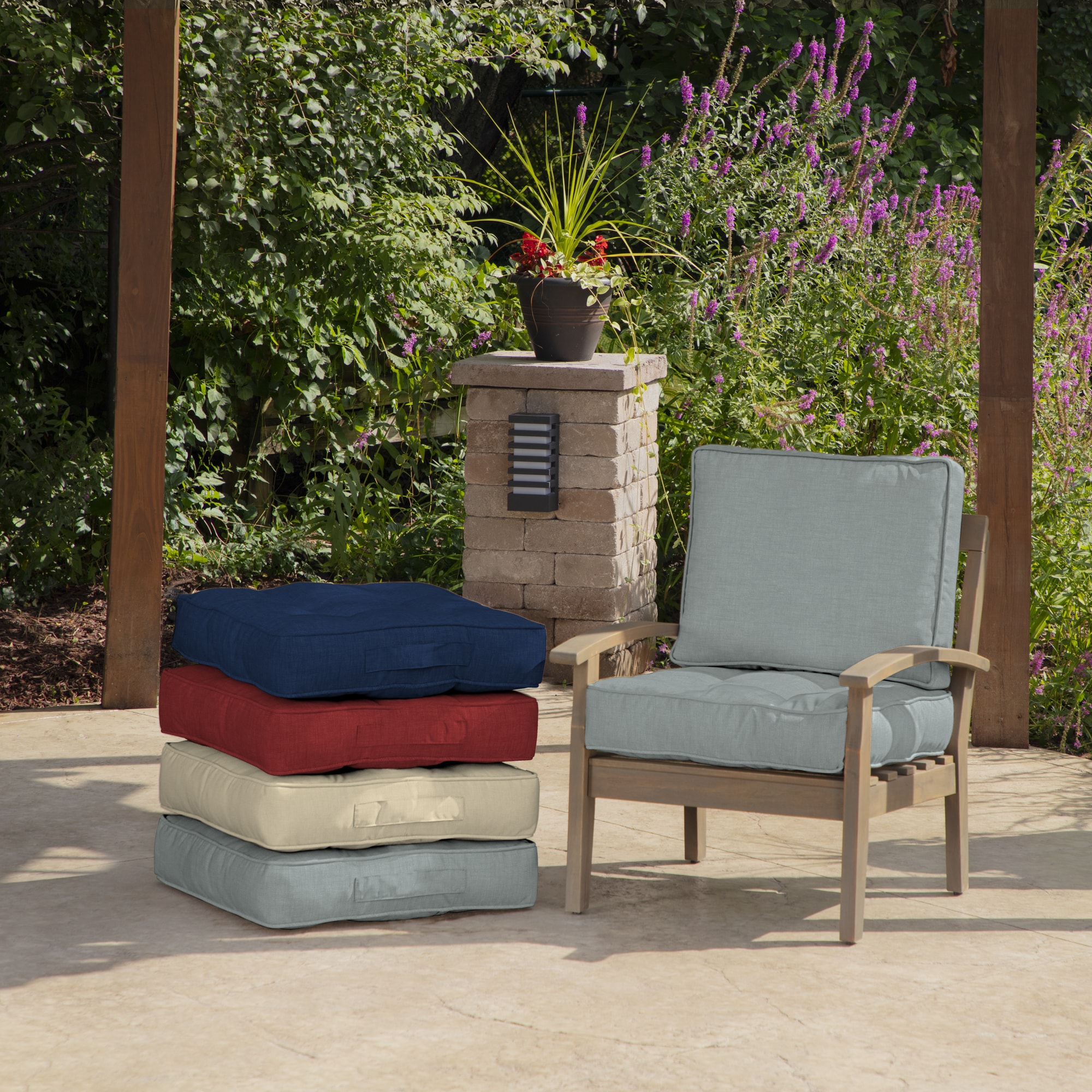 Hamilton Texture Deep Seat Outdoor Cushion Set Tan - Arden Selections