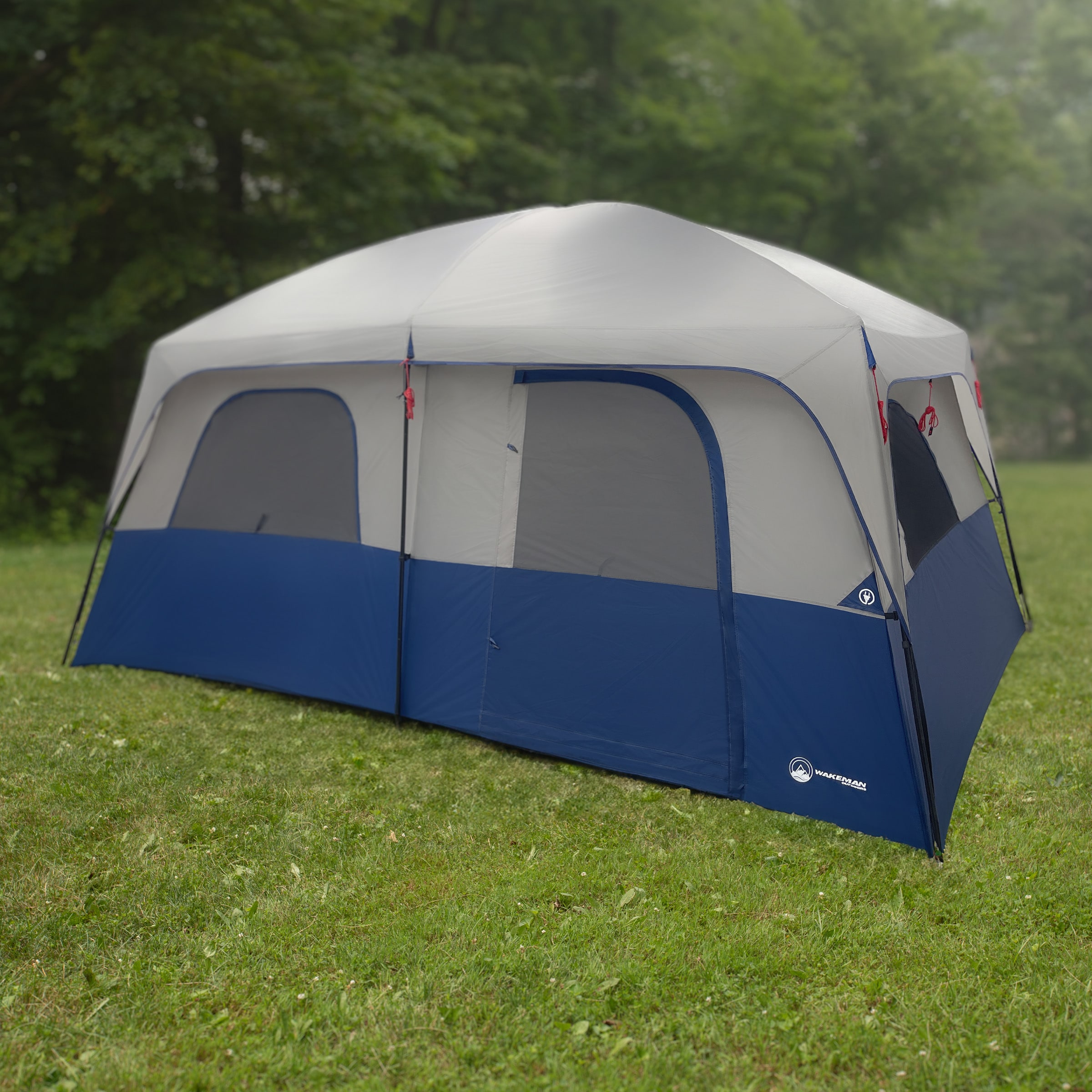 Gray and Navy 10-Person Three Season Cabin Tent with Carry Bag