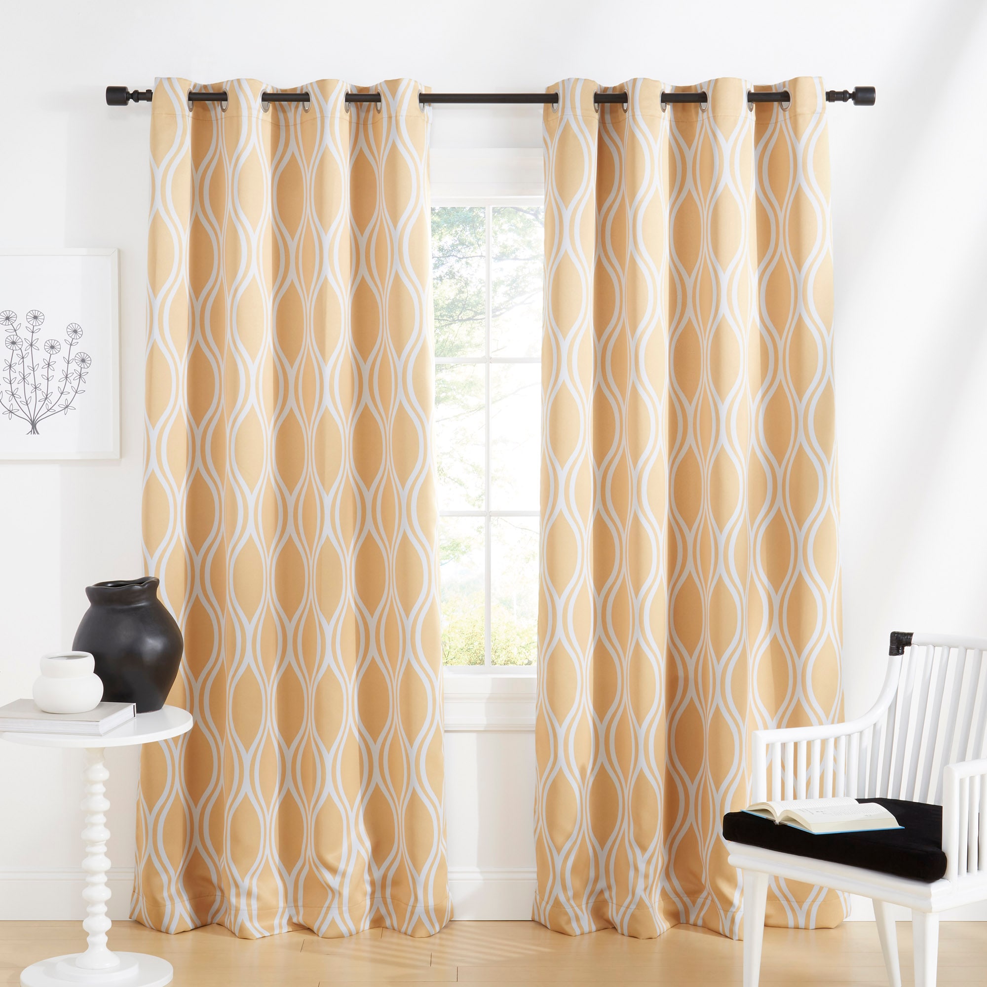 Exclusive Home YA014932DSEHC1 A265 84-Inches Sundress Geometric Room darkening Interlined Grommet Curtain panel pair