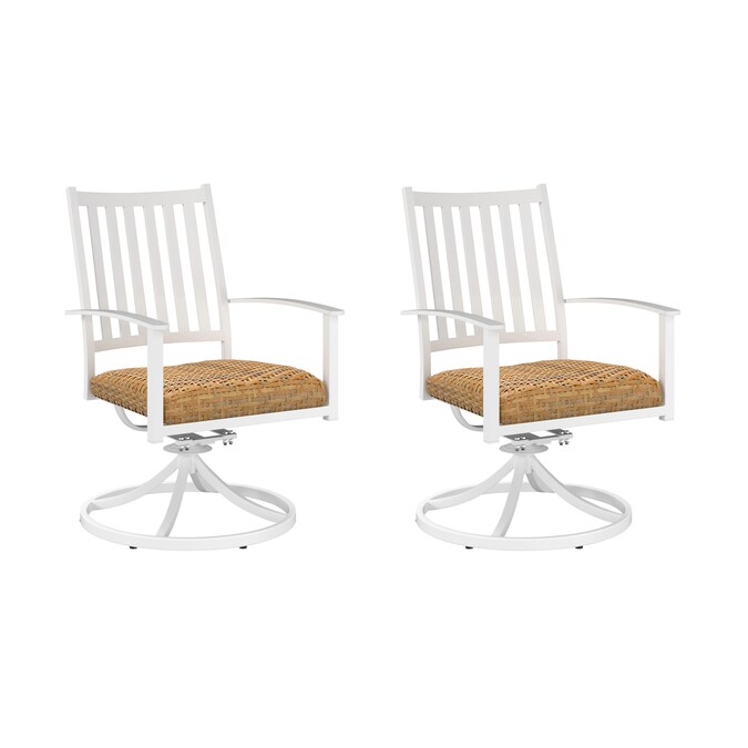 White Metal Frame Swivel Dining Chair S, White Metal Patio Chairs