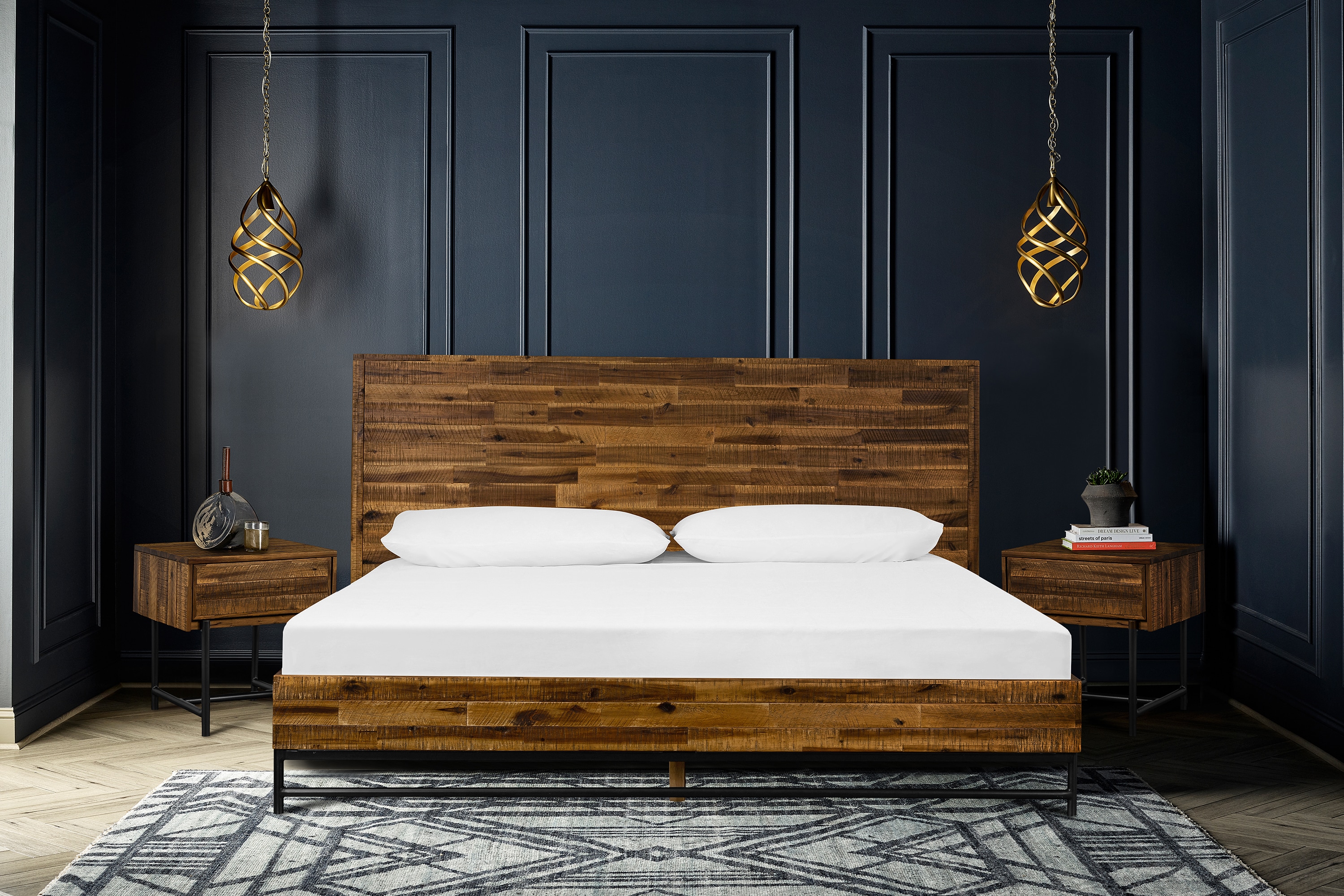 Armen Living SETCUBDQN3A Cusco Antique Acacia Queen Bedroom Set