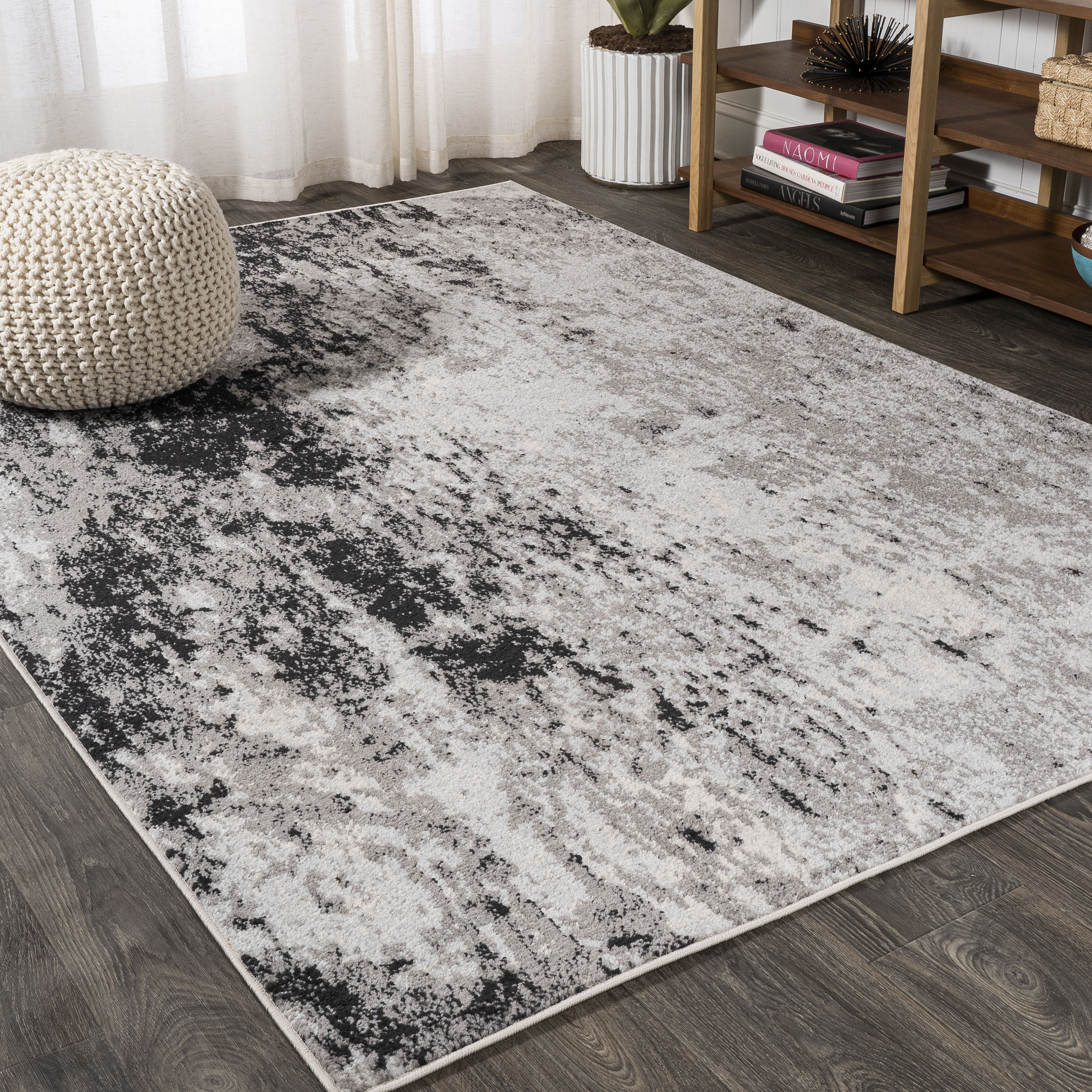 JONATHAN Y 8 x 10 Gray/Cream Indoor Abstract Vintage Area Rug in the ...