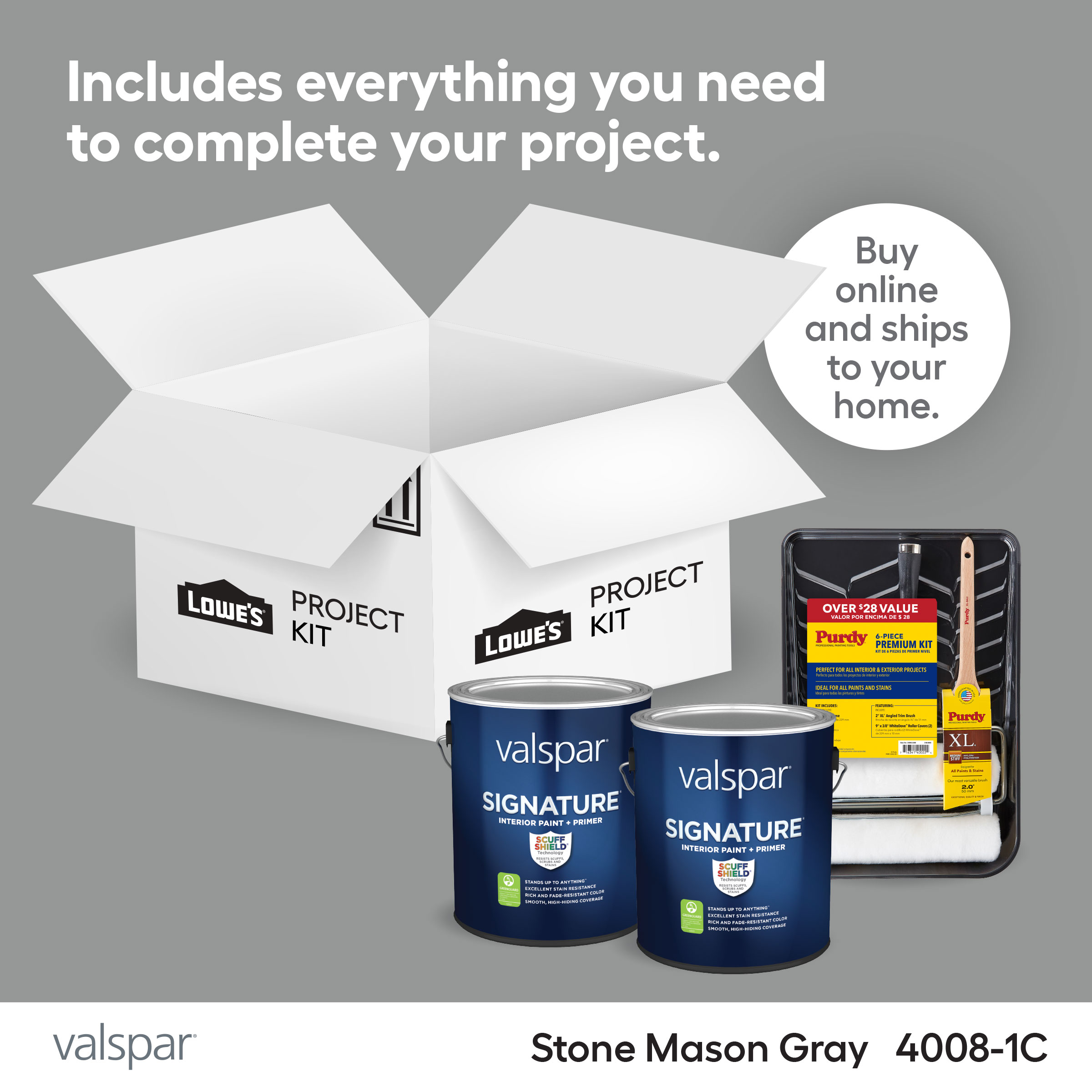 Shop Valspar Stone Mason Gray Paint Project Kit At Lowes.com