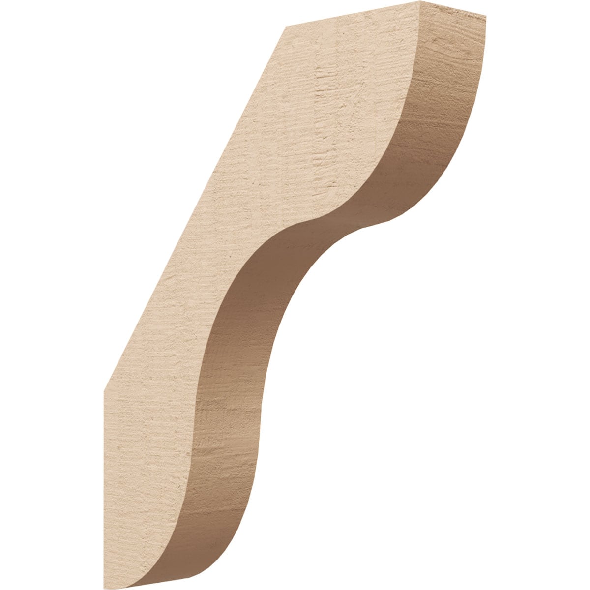 Ekena Millwork BRCUR03X14X18CARRCPR 3-in x 18-in x 14-in Primed Urethane Carmel Rough Cedar Woodgrain TimberThane KneeBrace