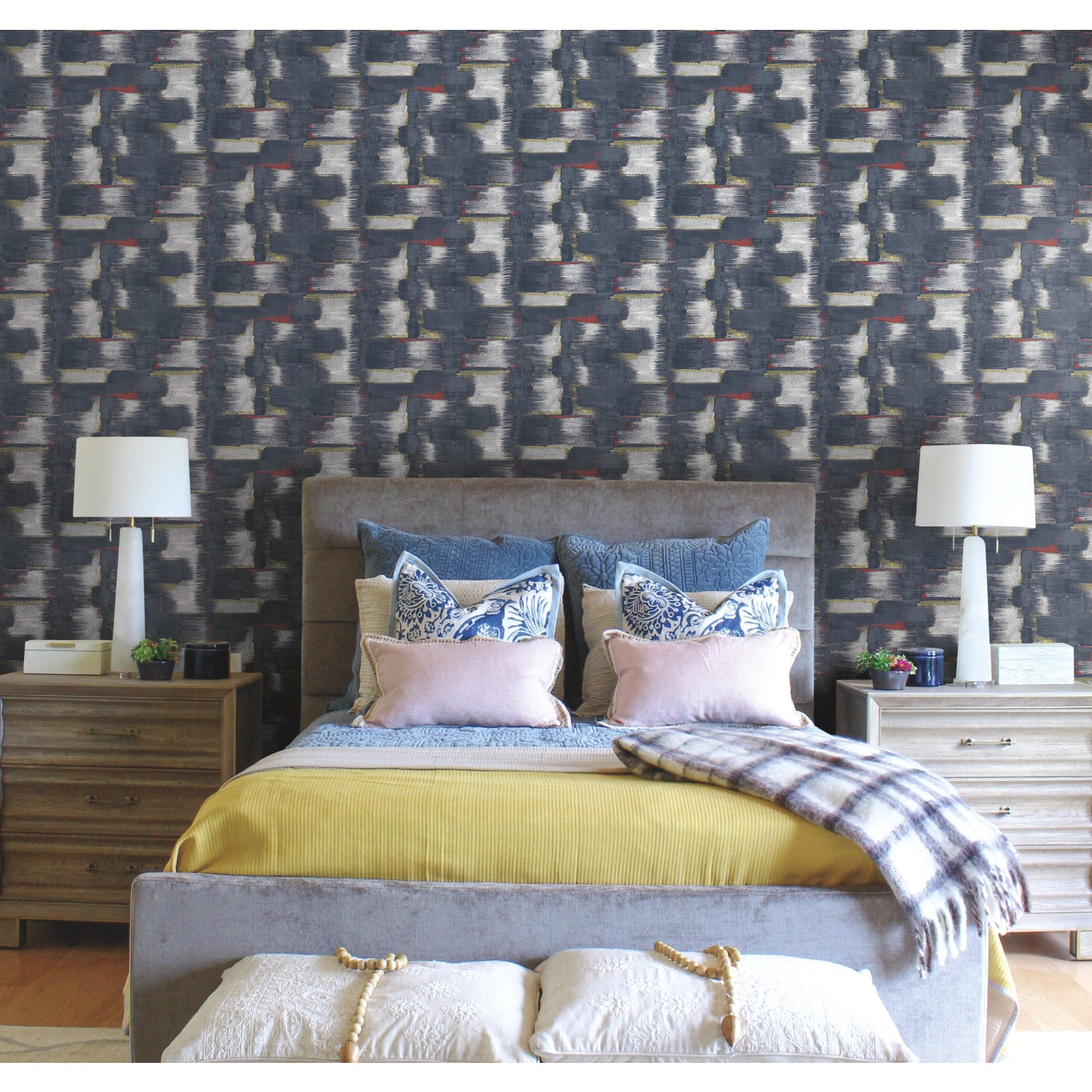 RoomMates RMK12526RL 28.29-Sq. Feet Blue Vinyl Novelty Self-adhesive Peel and Stick Wallpaper