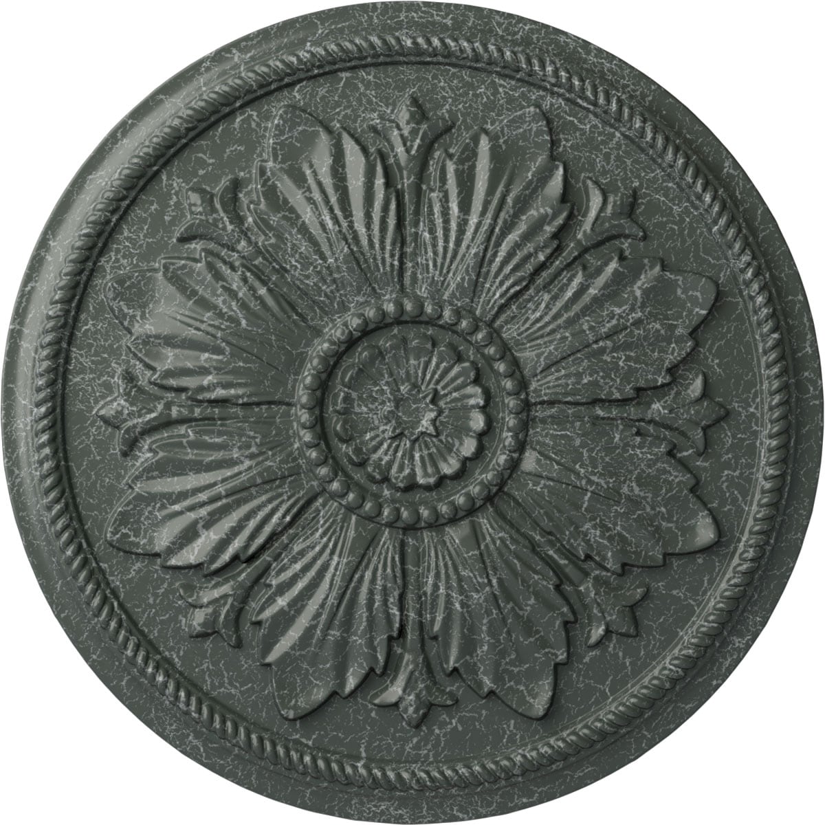 Ekena Millwork CM23KAAGC Kaya 23.625-in W x 23.625-in L Painted Athenian Green Crackle Polyurethane Whole Ceiling Medallion