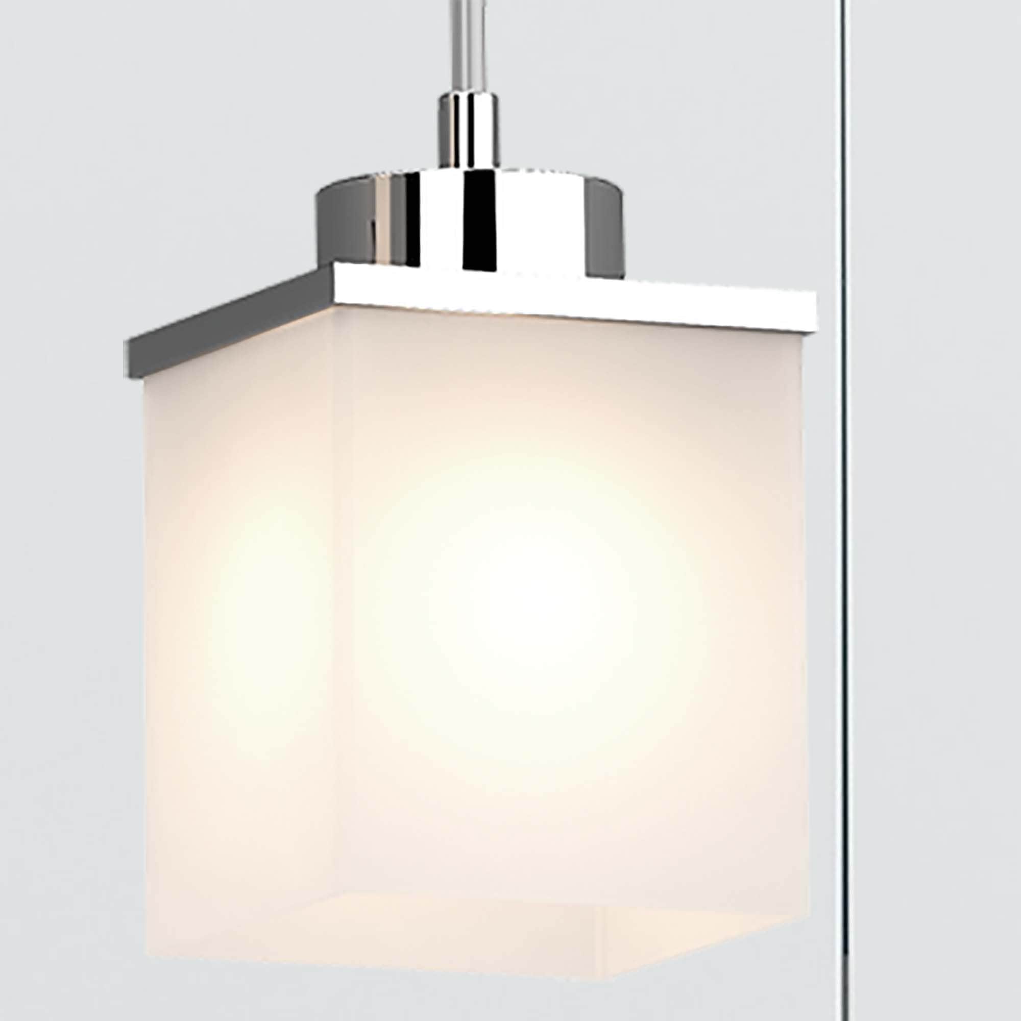 Chrome Mini Pendant with Frosted Glass Shade