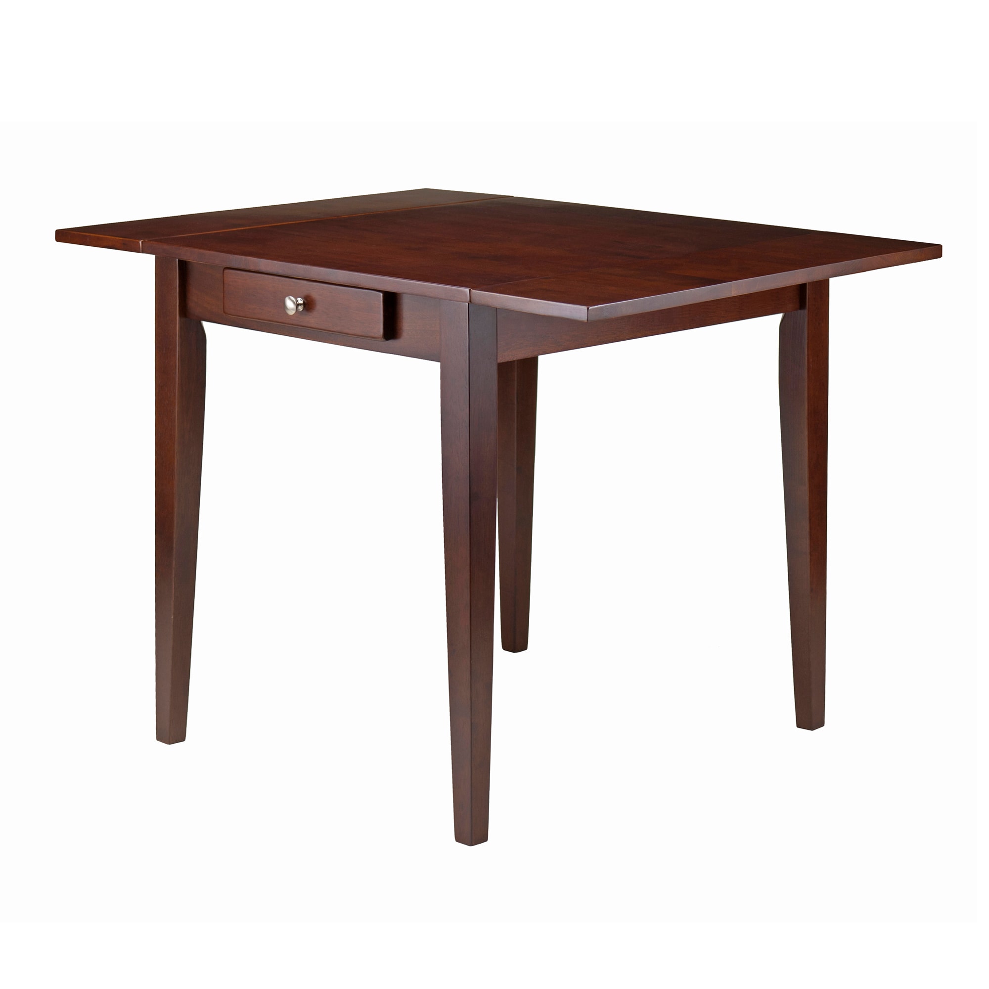 Winsome Wood Hamiliton Walnut Transitional Extending Drop Leaf Dining  Table, Wood with Walnut Wood Base in the Dining Tables department at 