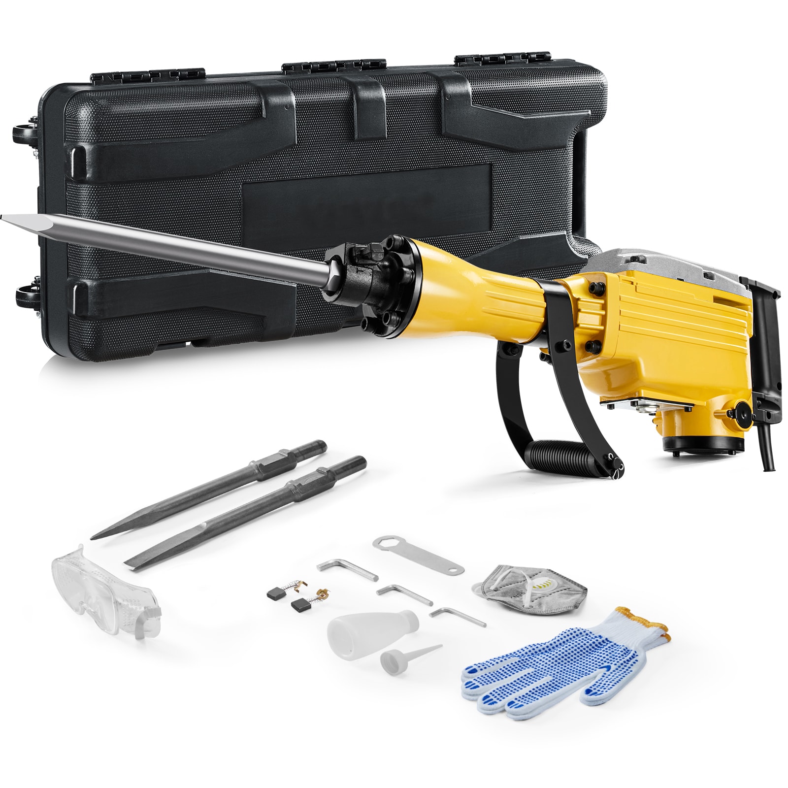 SVOPES 2200 W 2 Chisel Bit 1350 BPM 110 -Volt Corded Demolition Hammer #SVOPESDXDH22010038V1