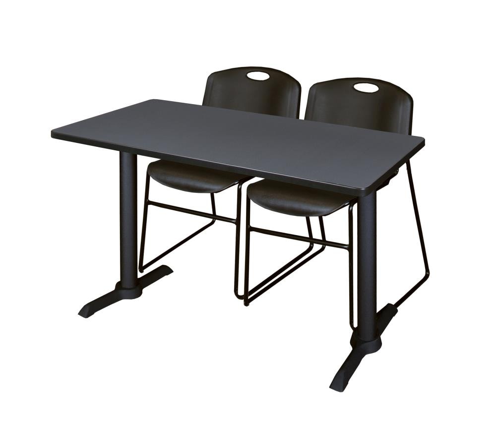 Regency MTRCT4824GY44BK Training Gray 4-Person Training Table (48-in W x 29-in H)
