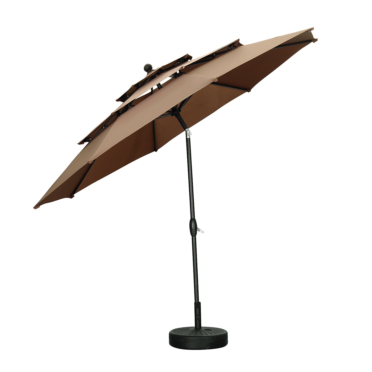 Ainfox 10-ft Steel Brown Garden Patio Umbrella In The Patio Umbrellas ...