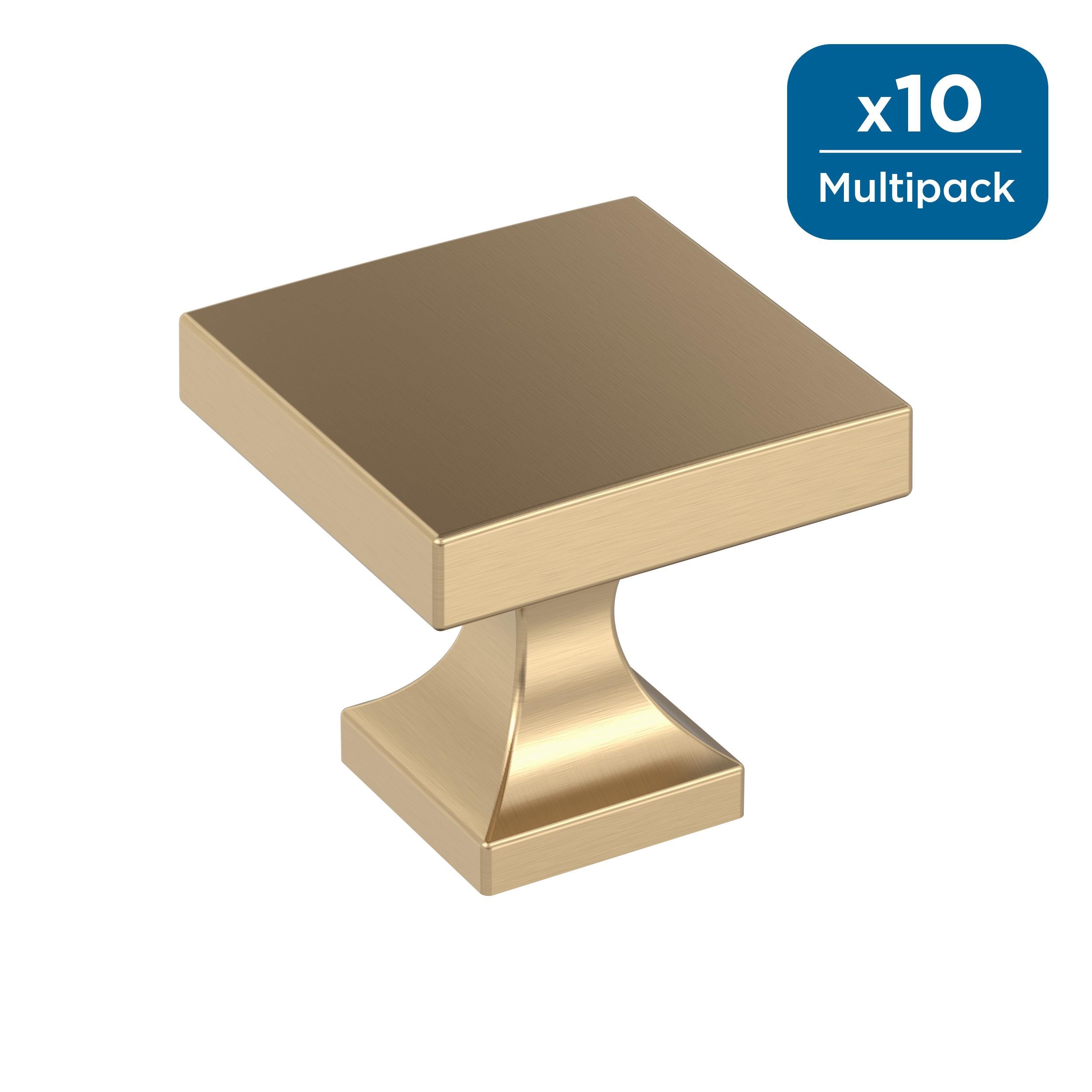 Amerock 10BX37024CZ Pedestal 1-1/16-in Champagne Bronze Square Modern Cabinet Knob 10 -Pack
