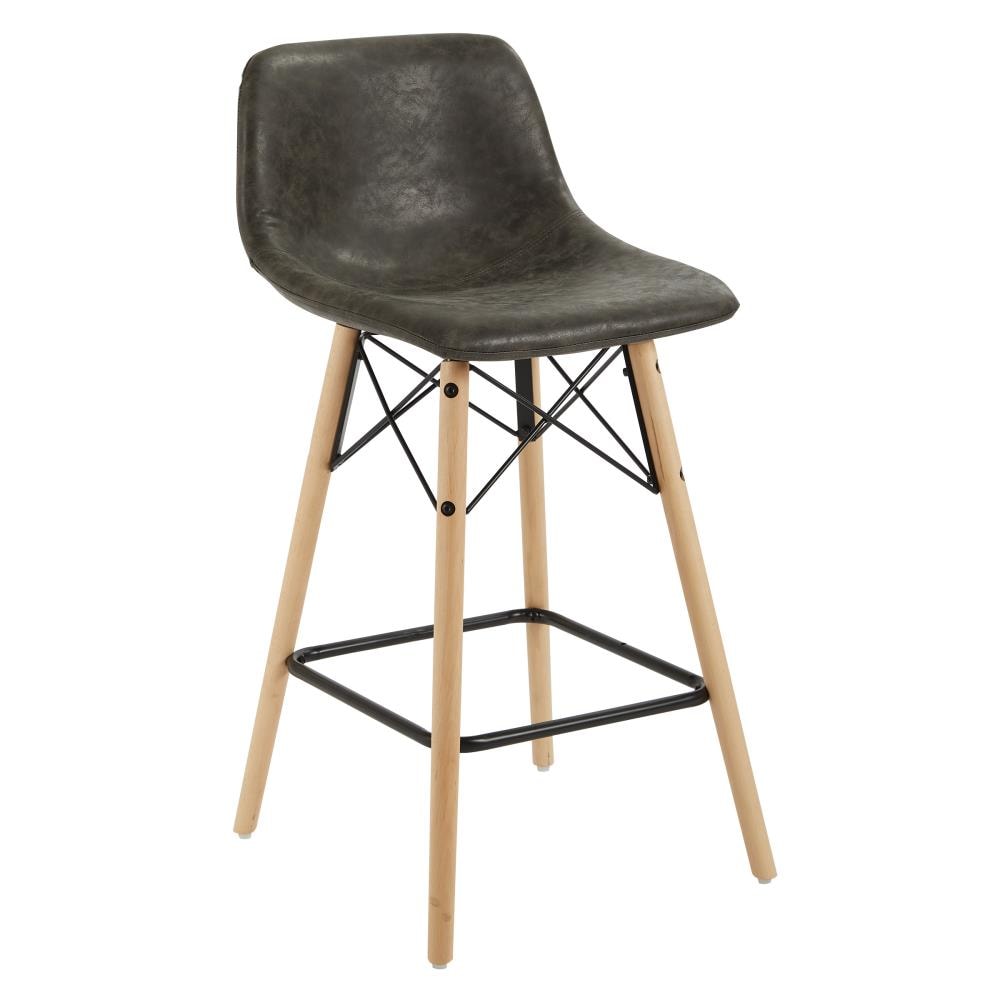 OSP Home Furnishings Set of 2 Charcoal Counter Height Bar Stool at