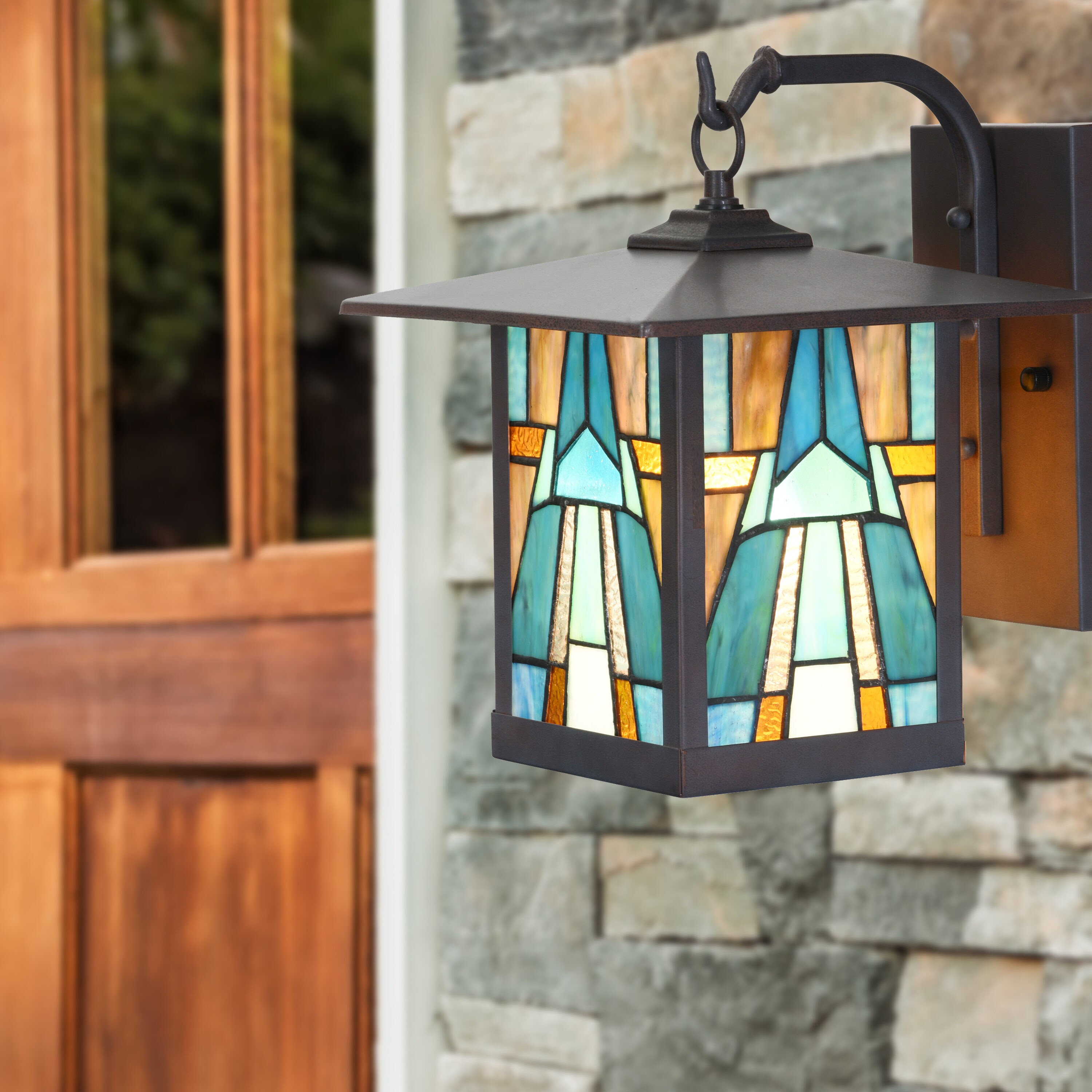 Elegant Bronze Mission-Style Outdoor Wall Lantern Sconce