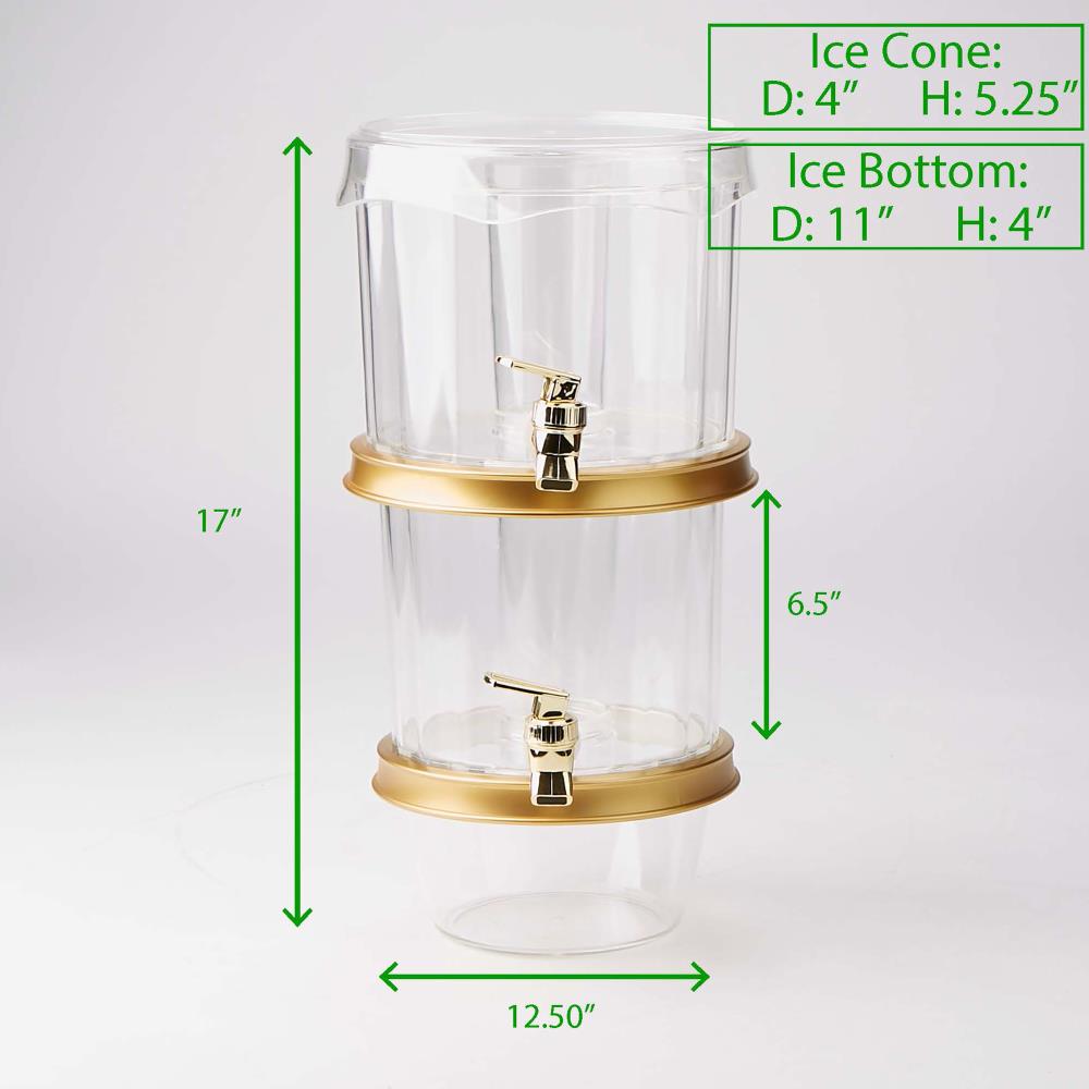 AMEY 2 Gallon Glass Drink Dispenser - Iced Beverage Dispenser with Spigot,  Stainless Steel Lid & Accessories - Clear Beverage Dispenser with Stand for