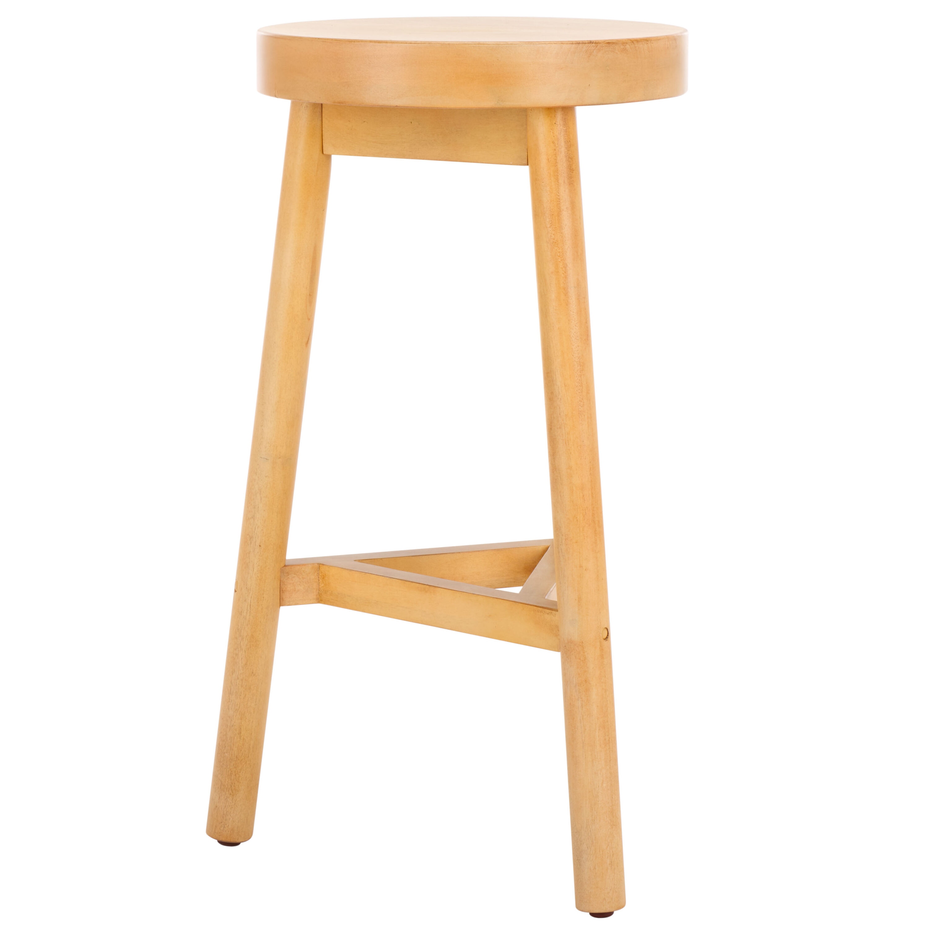 Natural Wood Backless Round Counter Stool