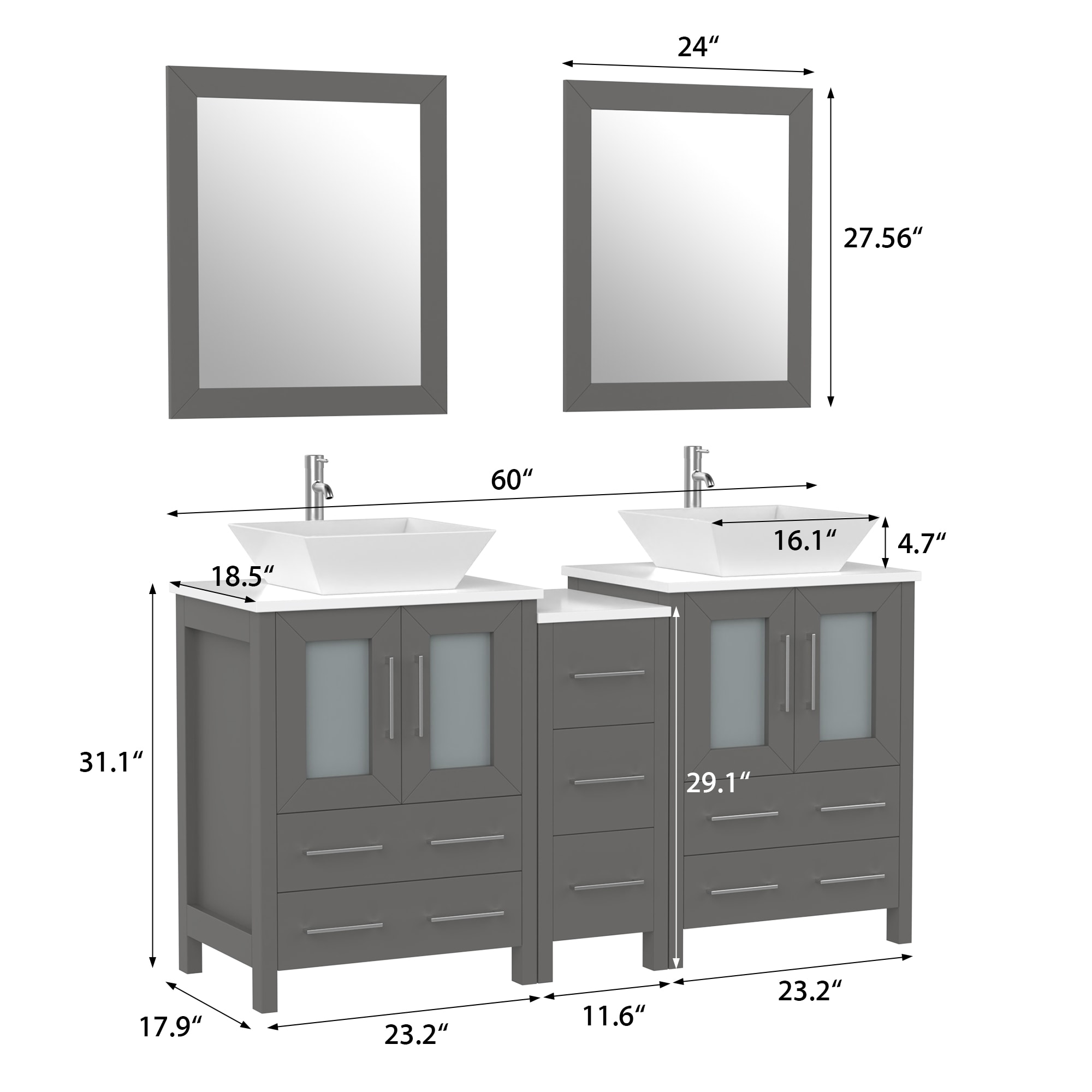 Vanity Art VA3124-60G Bath-Vanity-Combo - View #12