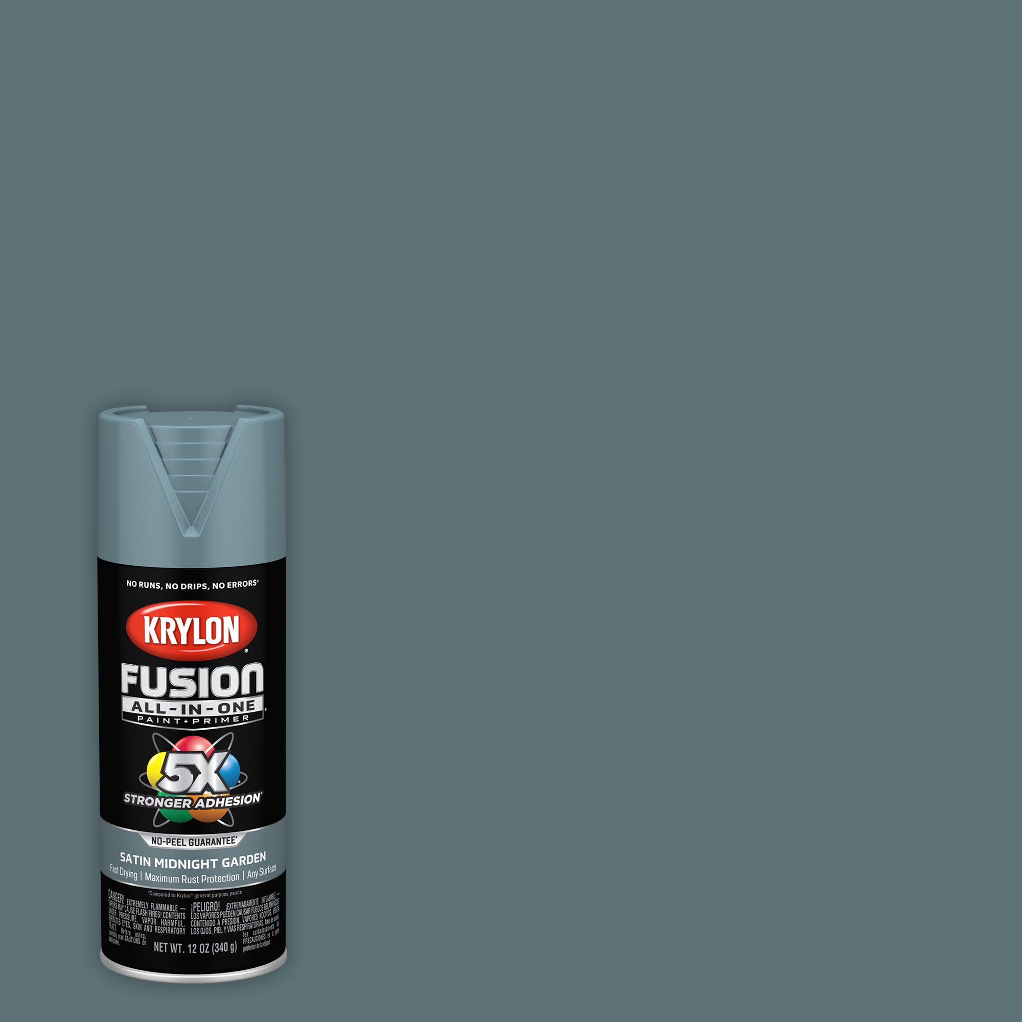 Krylon K02942007 Fusion All-In-One Satin Midnight Garden Spray paint and primer in one ( NET WT. 12-oz )