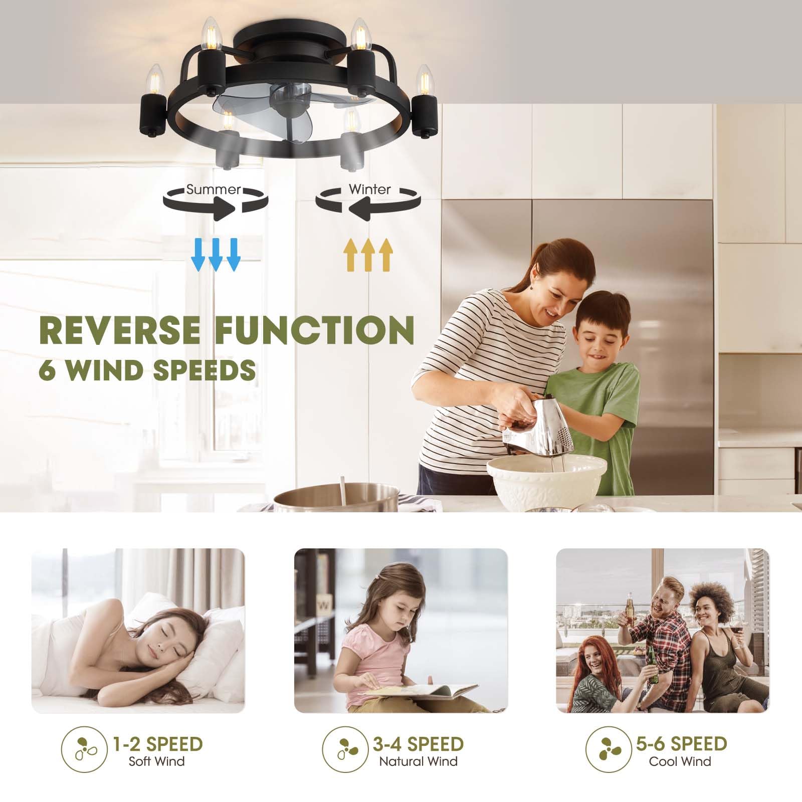 SILJOY D102-BK Ceiling-Fans - View #2