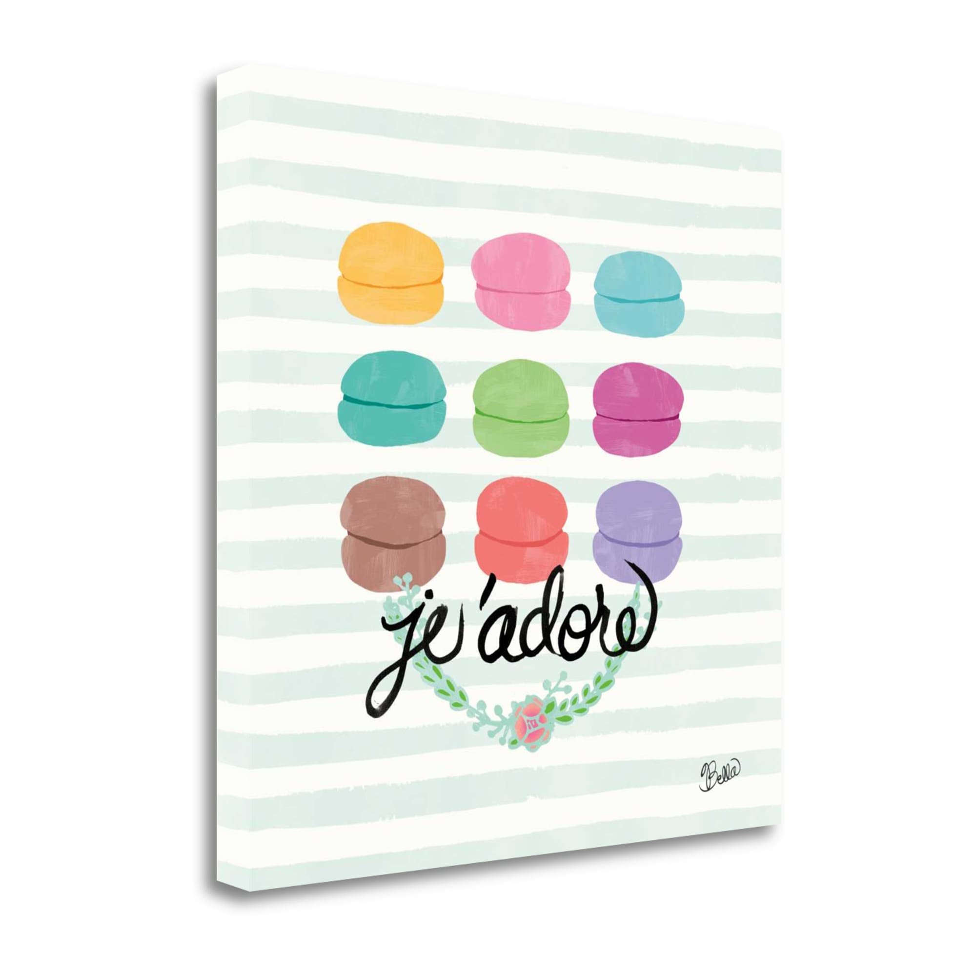 Tangletown Fine Art WA620954-1919C J Adore Macarons Studio Bella 19-in H x 19-in W Kitchen Print on Canvas