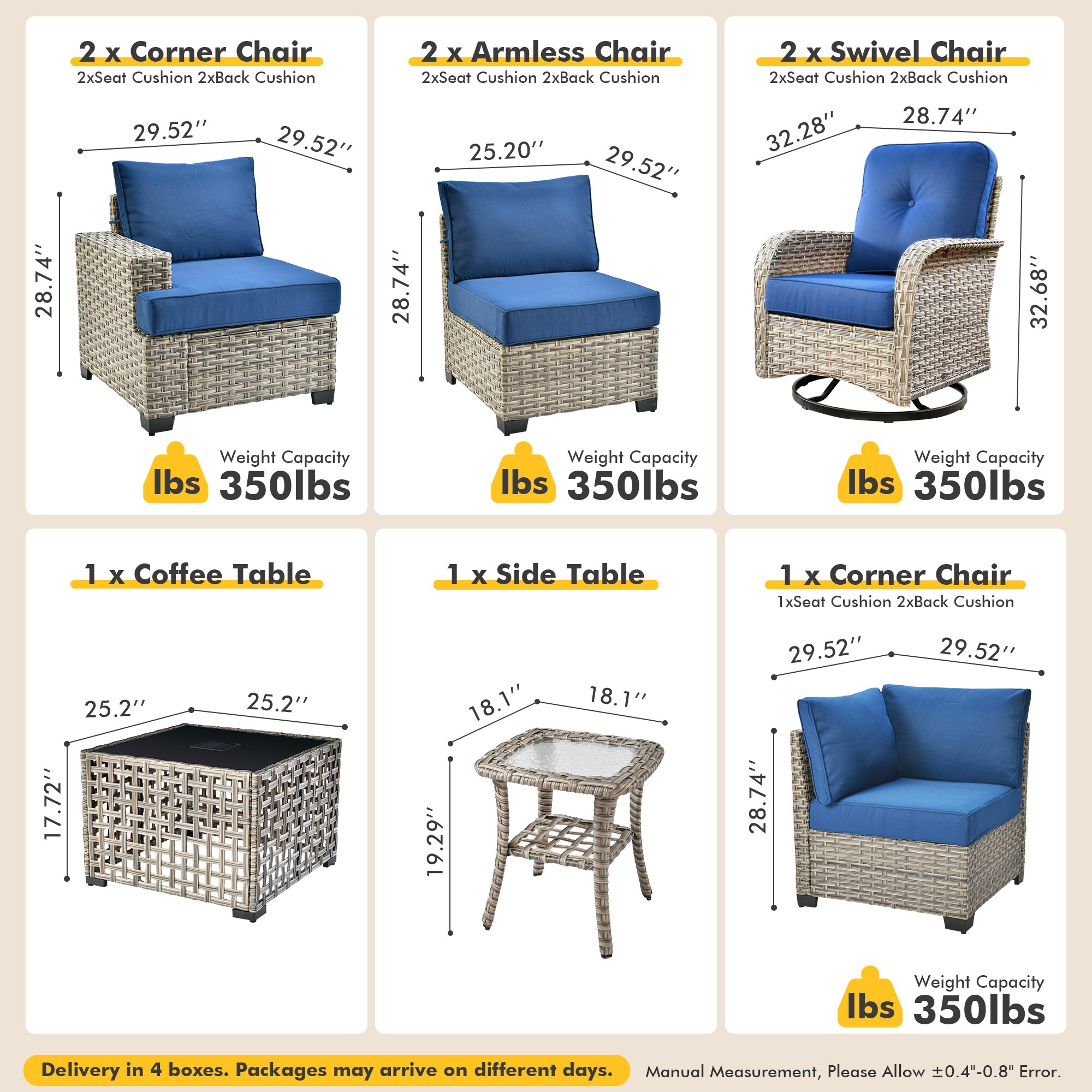 XIZZI XITBS707C4-VNCRC Patio-Sofas-Daybeds - View #8