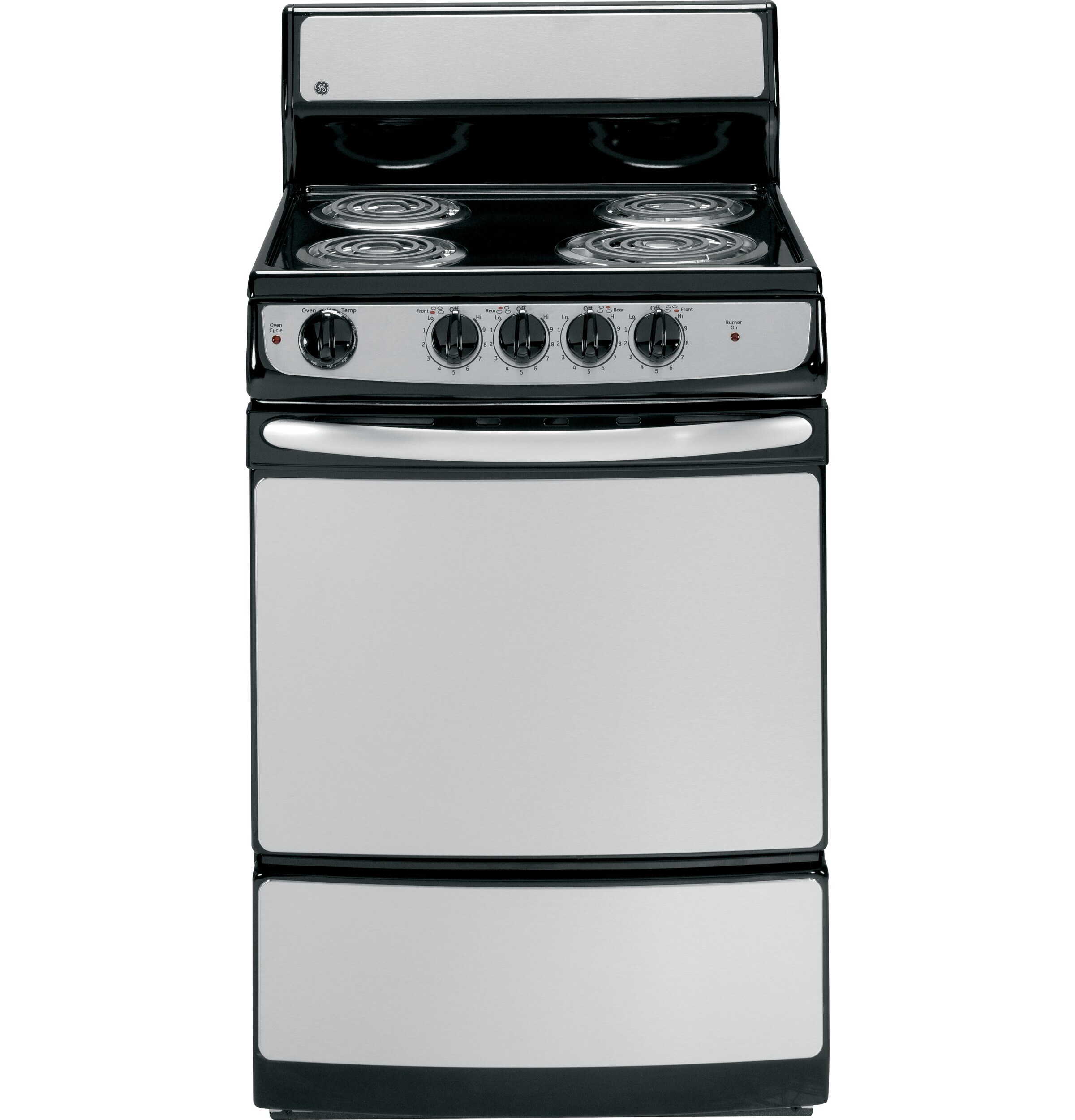 GE 24 Inch Compact Electric Range 4-Burner, Stove,Stainless Steel