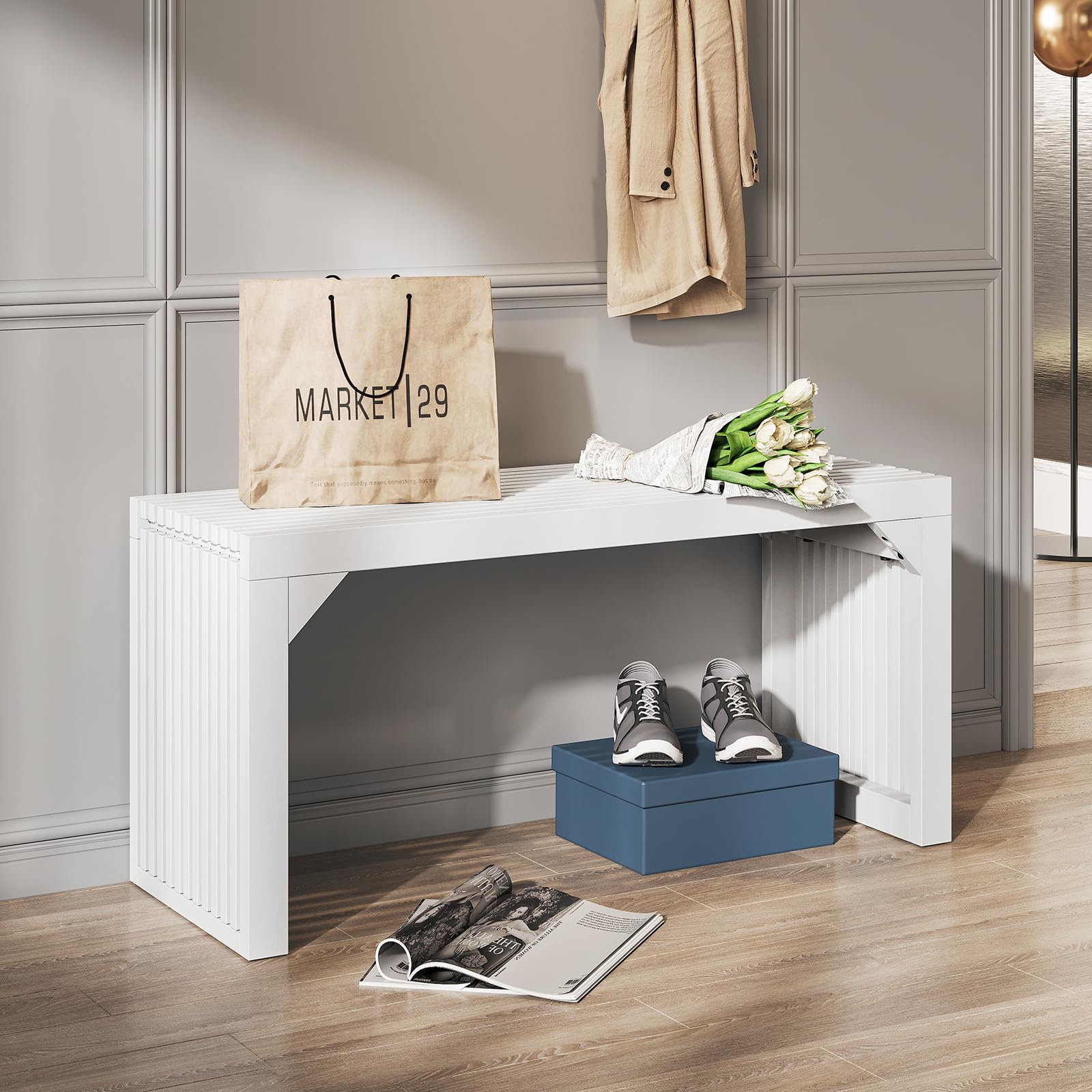 FurniFusion SF-Y-GSD-35-W Dining-Benches - View #2