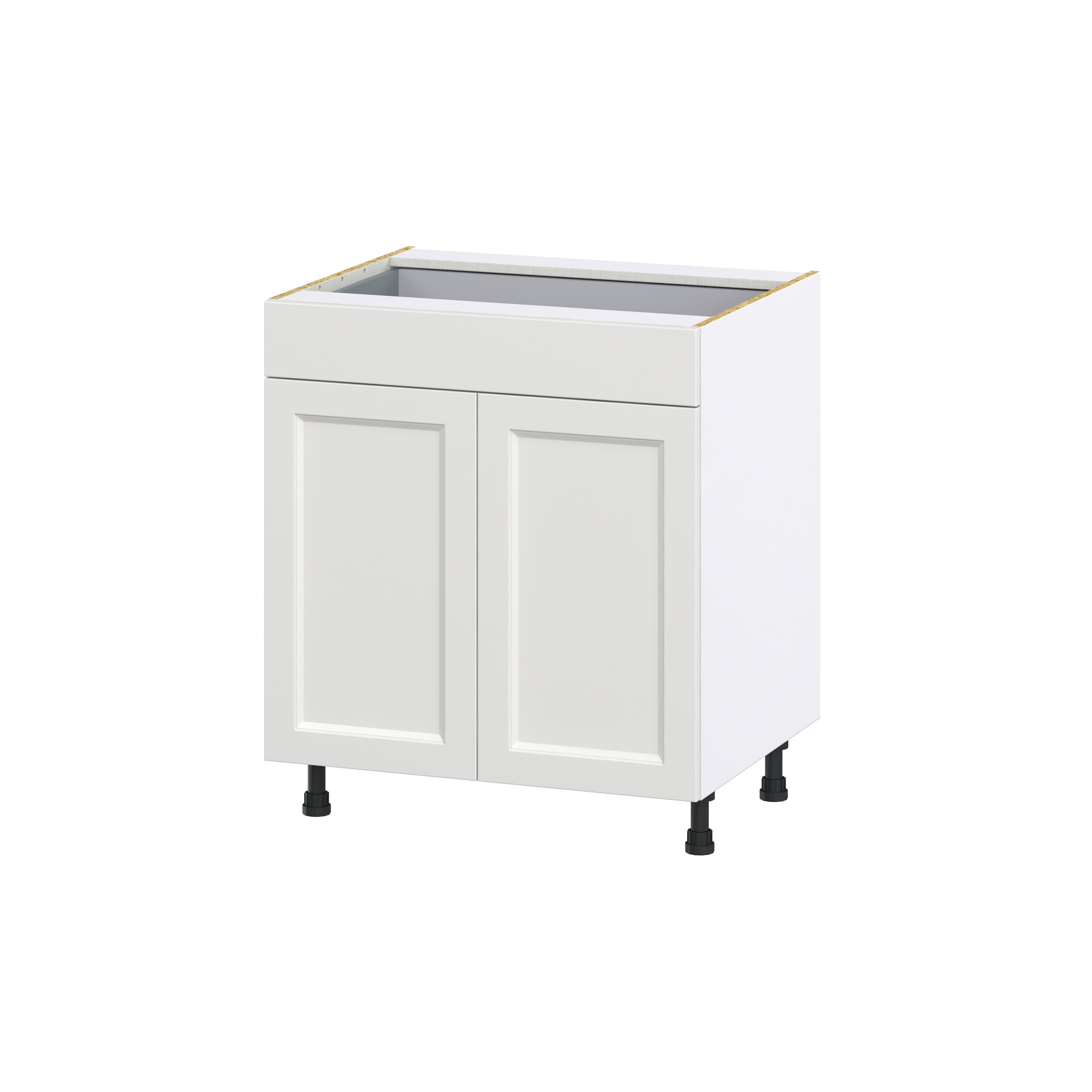 Hugo&Borg Riviera 15-in W x 34.5-in H x 24-in D Bright White 1-Drawer Pull-out Cabinet Base Fully Assembled Cabinet (Recessed Panel Style)