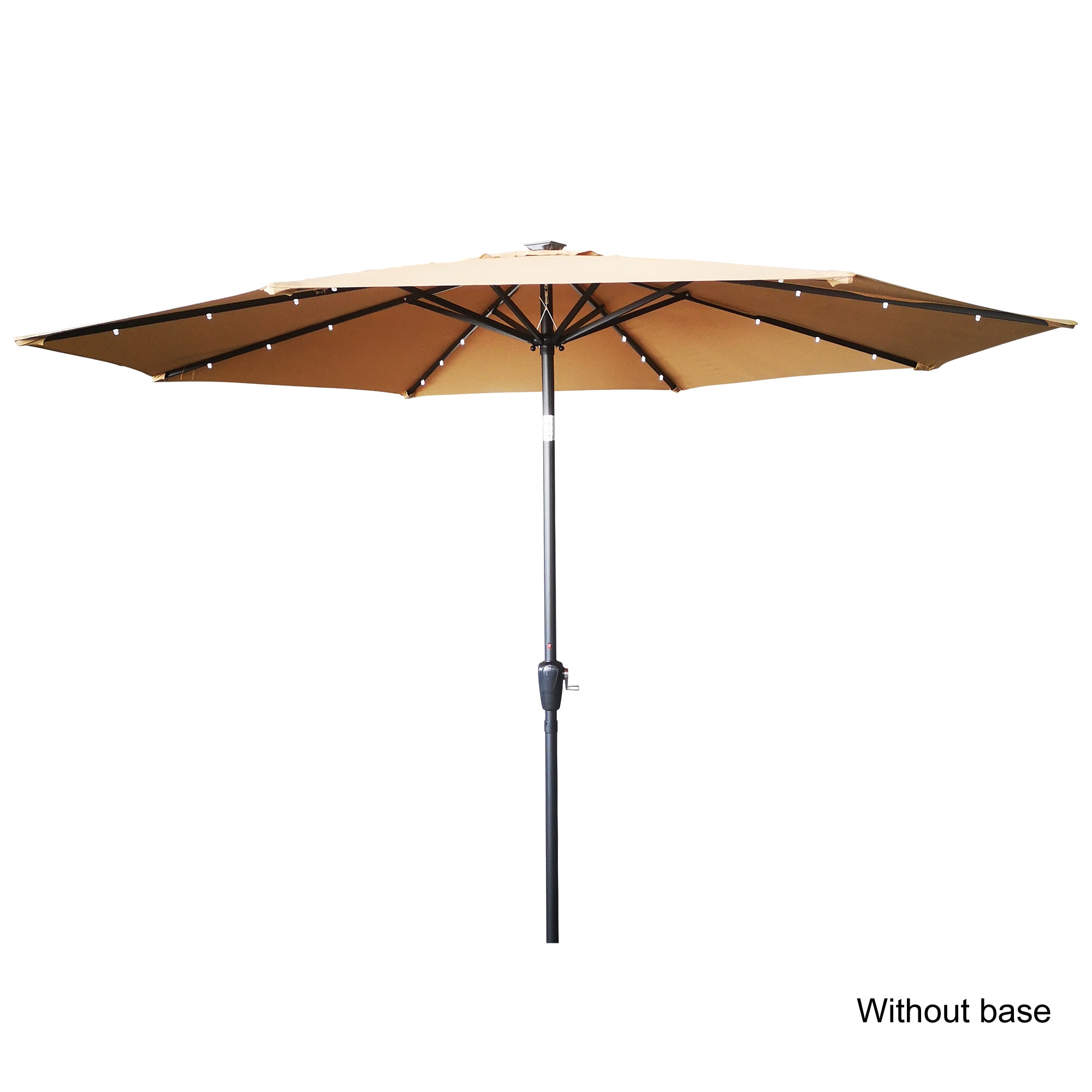 Maocao Hoom MZH37-1-TN 10-ft Aluminum Tan Market Patio Umbrella with Lights