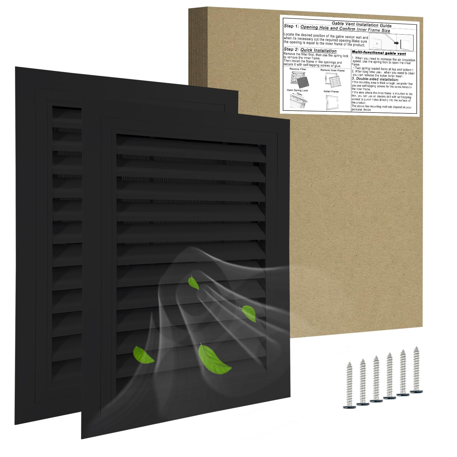 ITOPFOX  16 by 22 Gable Vent Aluminum Alloy Wall Vent Shed Vents with Removable Strainer and 180 Degree Opening Angle for Attic Shed Garage Play
