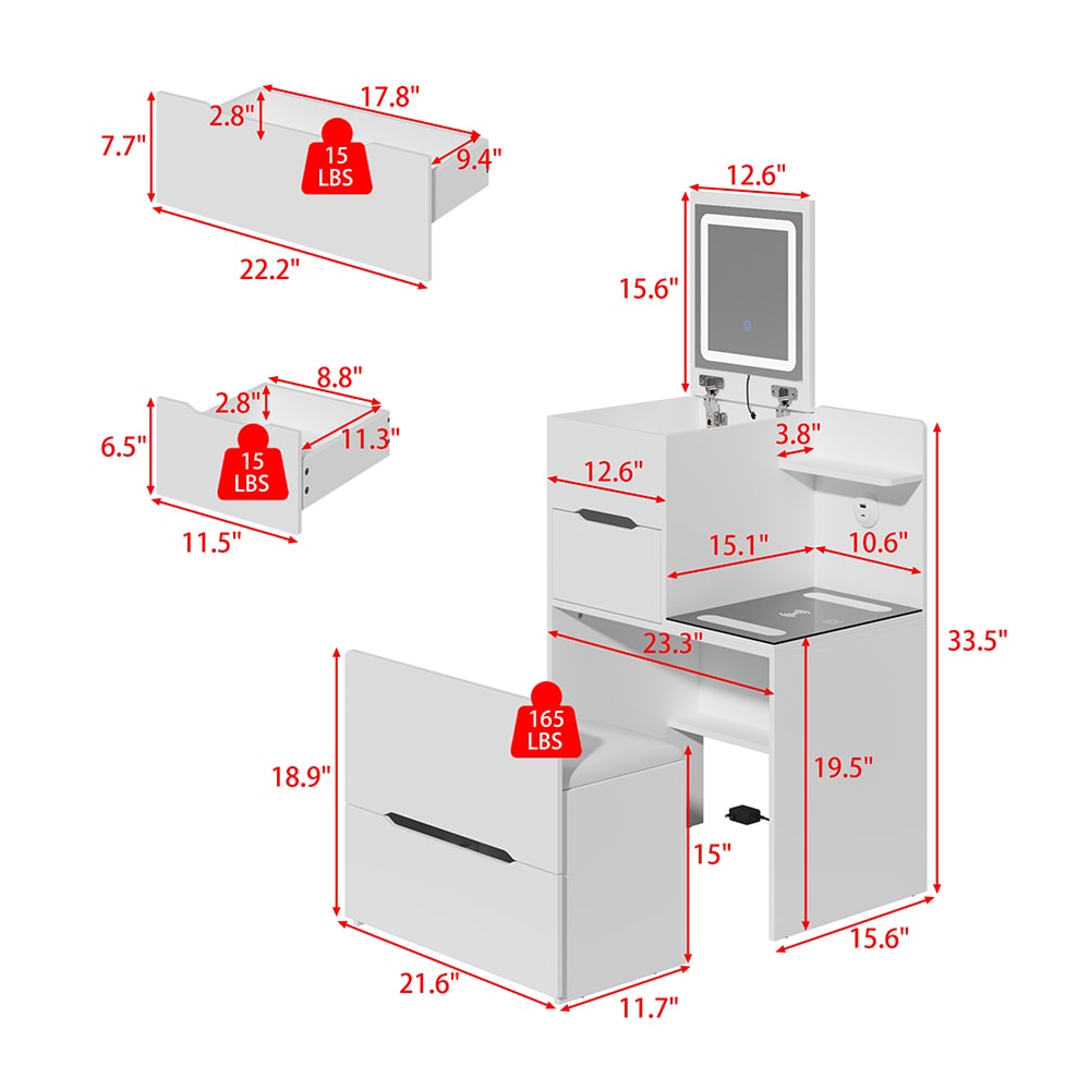 Homsee V-KF210337-01 Bedroom-Vanities - View #20