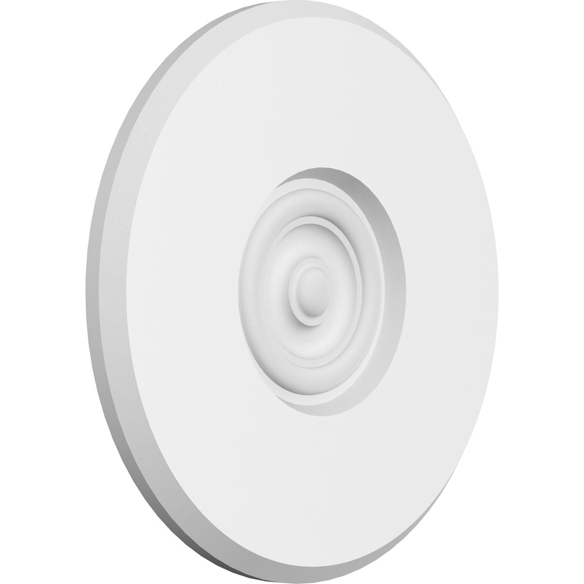 Ekena Millwork ROSP080X080X050GRY03 Standard Grayson Bullseye with Beveled Edge Bullseye 8-in x 8-in Round Unfinished PVC Rosette